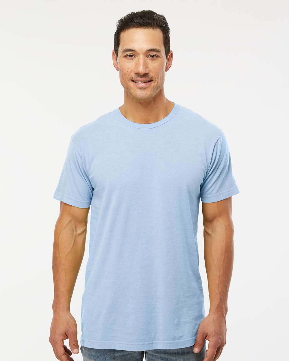 Unisex Vintage Garment-Dyed T-Shirt - OnModelFront - B03042253 - Chambray
