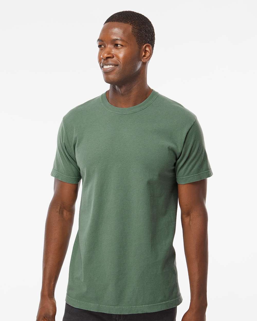 Unisex Vintage Garment-Dyed T-Shirt - OnModelFront - B03042393 - Light Green