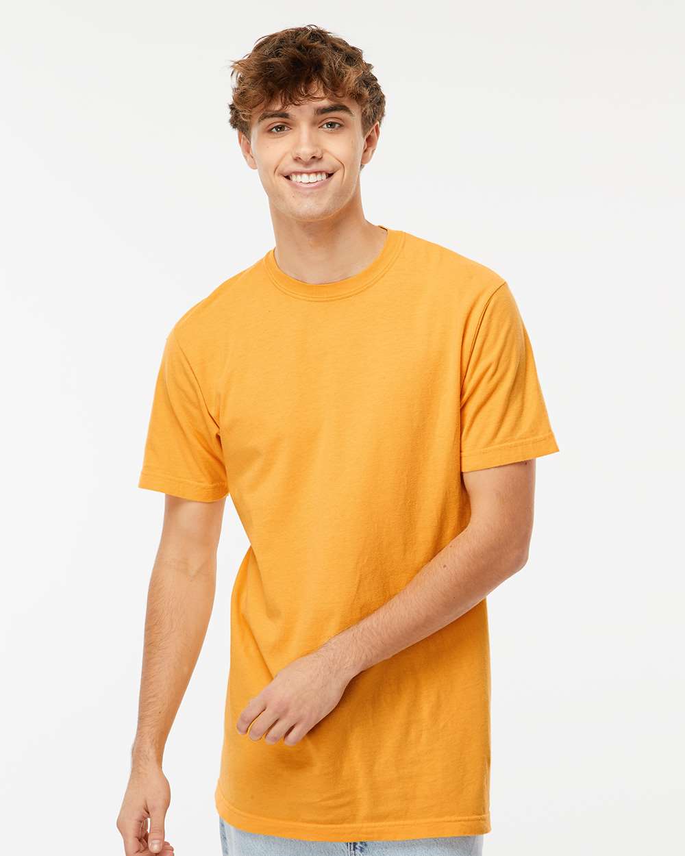 Unisex Vintage Garment-Dyed T-Shirt - OnModelFront - B03042403 - Citrus