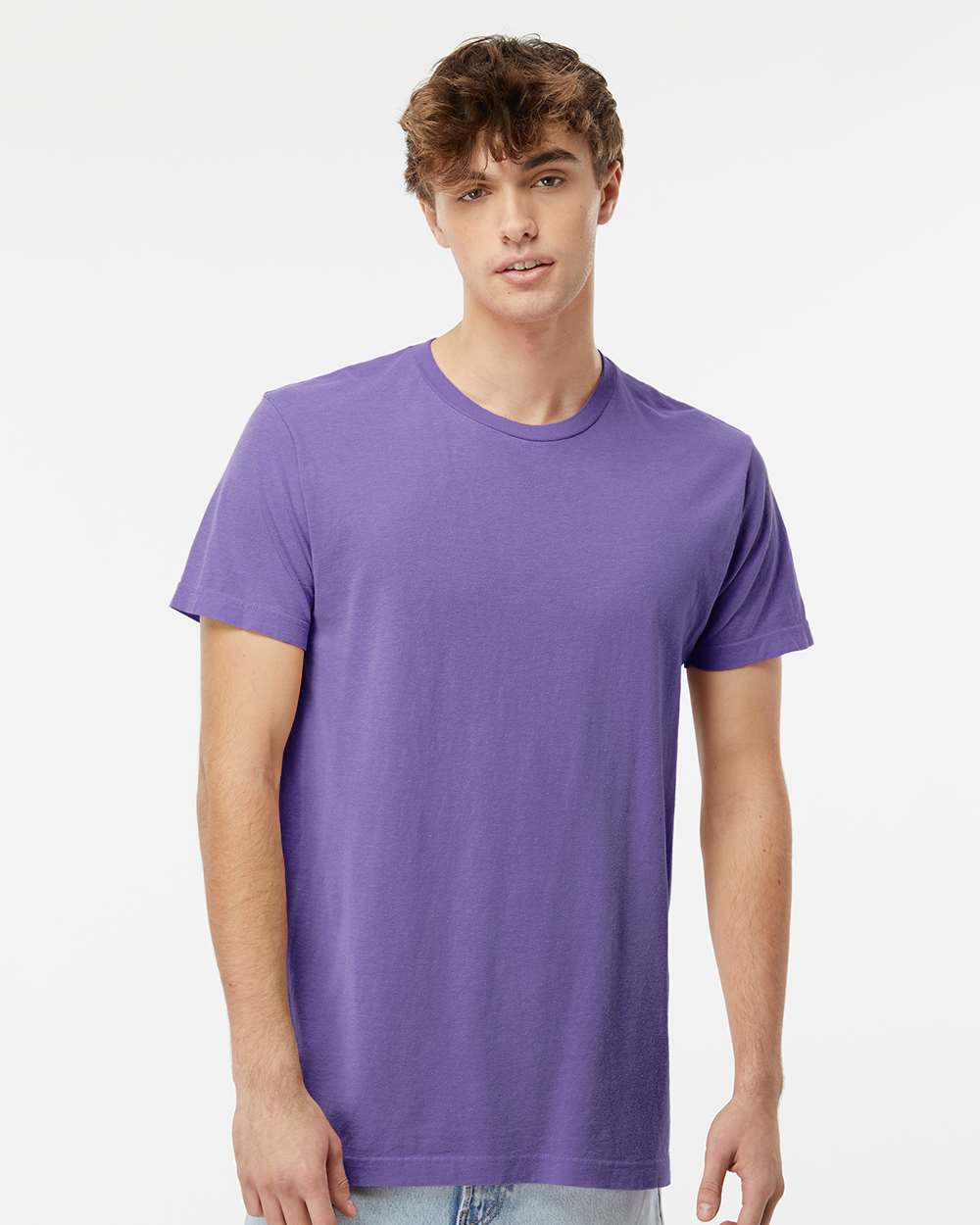 Unisex Vintage Garment-Dyed T-Shirt - OnModelFront - B03042573 - Violet