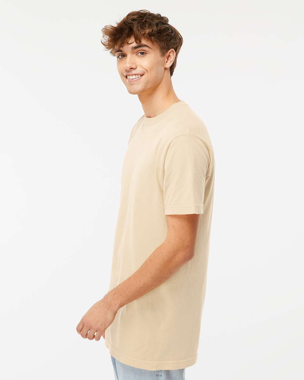 Unisex Vintage Garment-Dyed T-Shirt - OnModelSide - B03042243 - Ivory