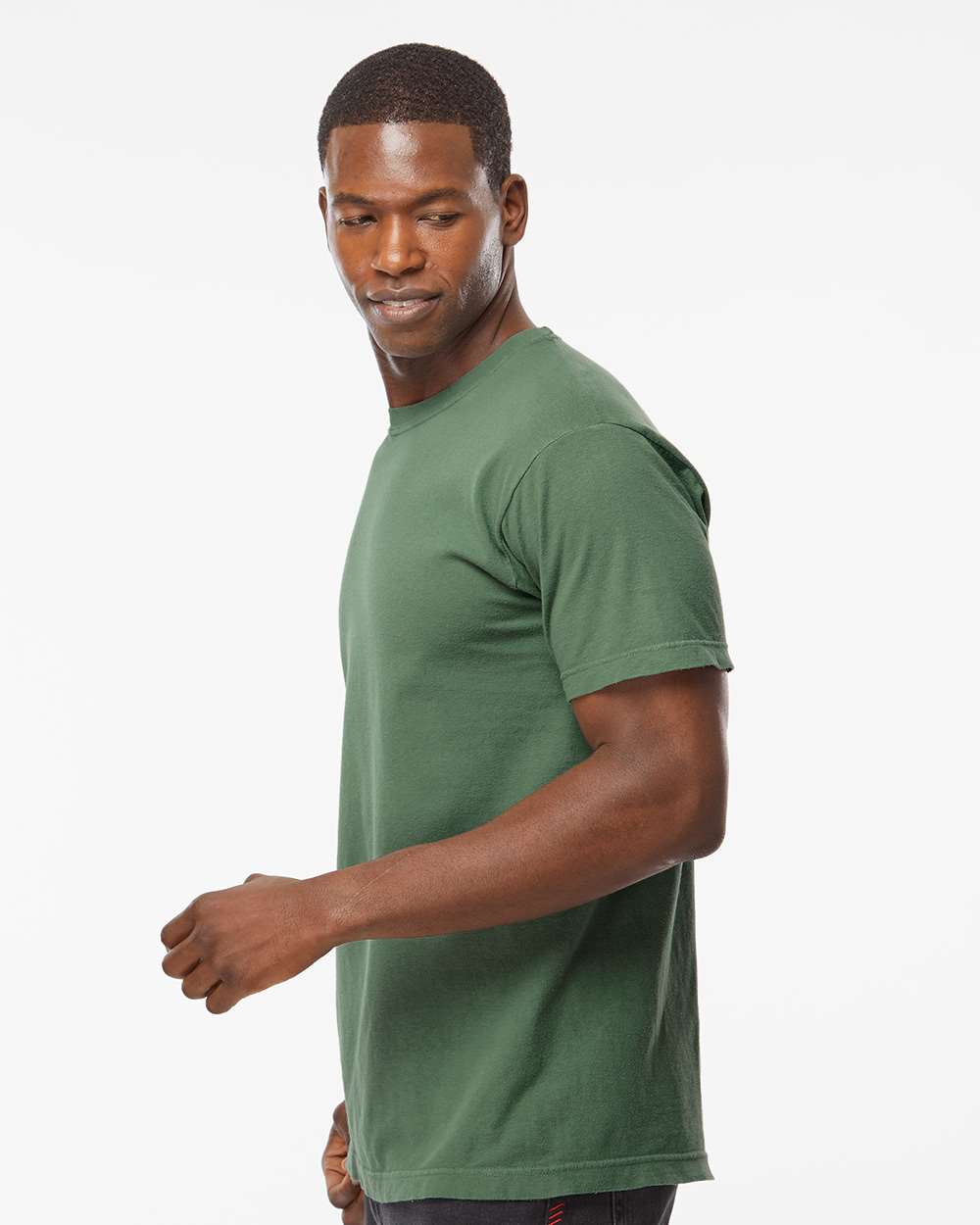 Unisex Vintage Garment-Dyed T-Shirt - OnModelSide - B03042393 - Light Green