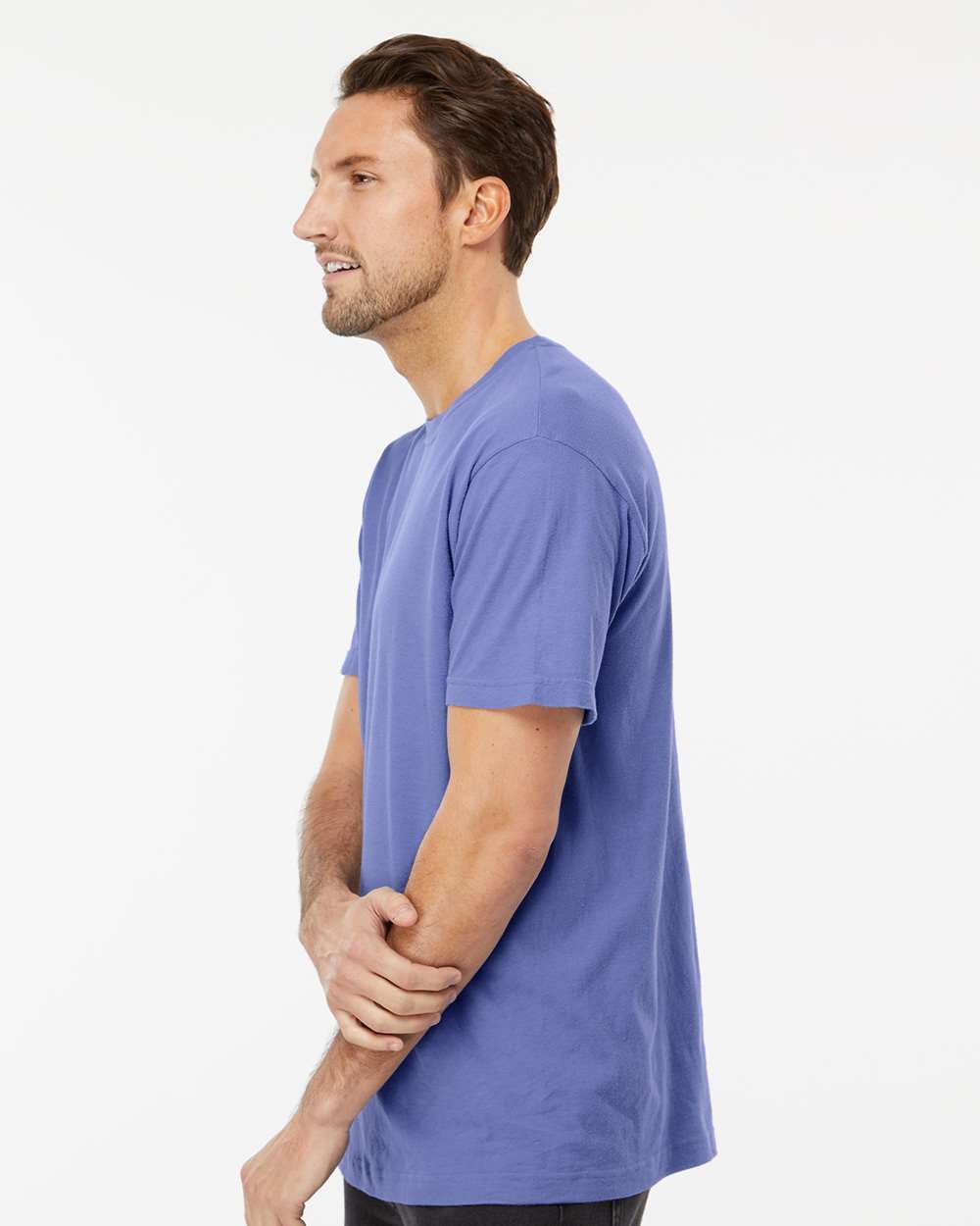Unisex Vintage Garment-Dyed T-Shirt - OnModelSide - B03042453 - Periwinkle