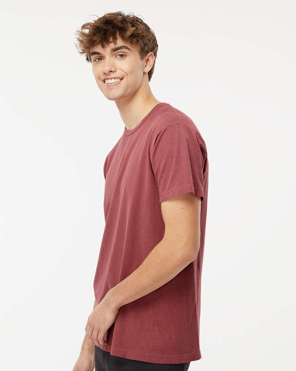 Unisex Vintage Garment-Dyed T-Shirt - OnModelSide - B03042523 - Brick