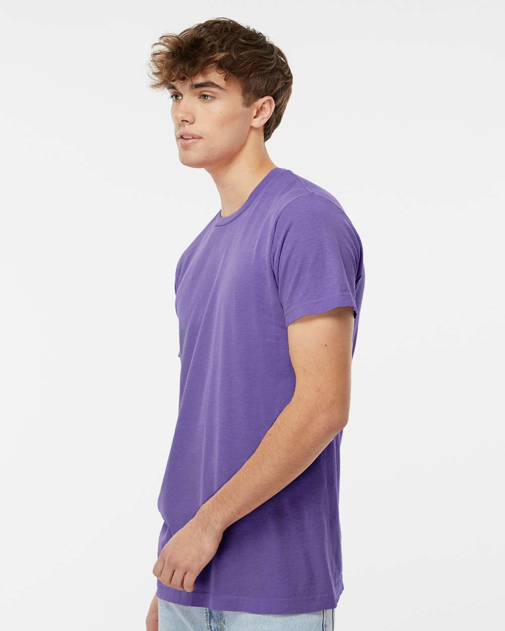 Unisex Vintage Garment-Dyed T-Shirt - OnModelSide - B03042573 - Violet