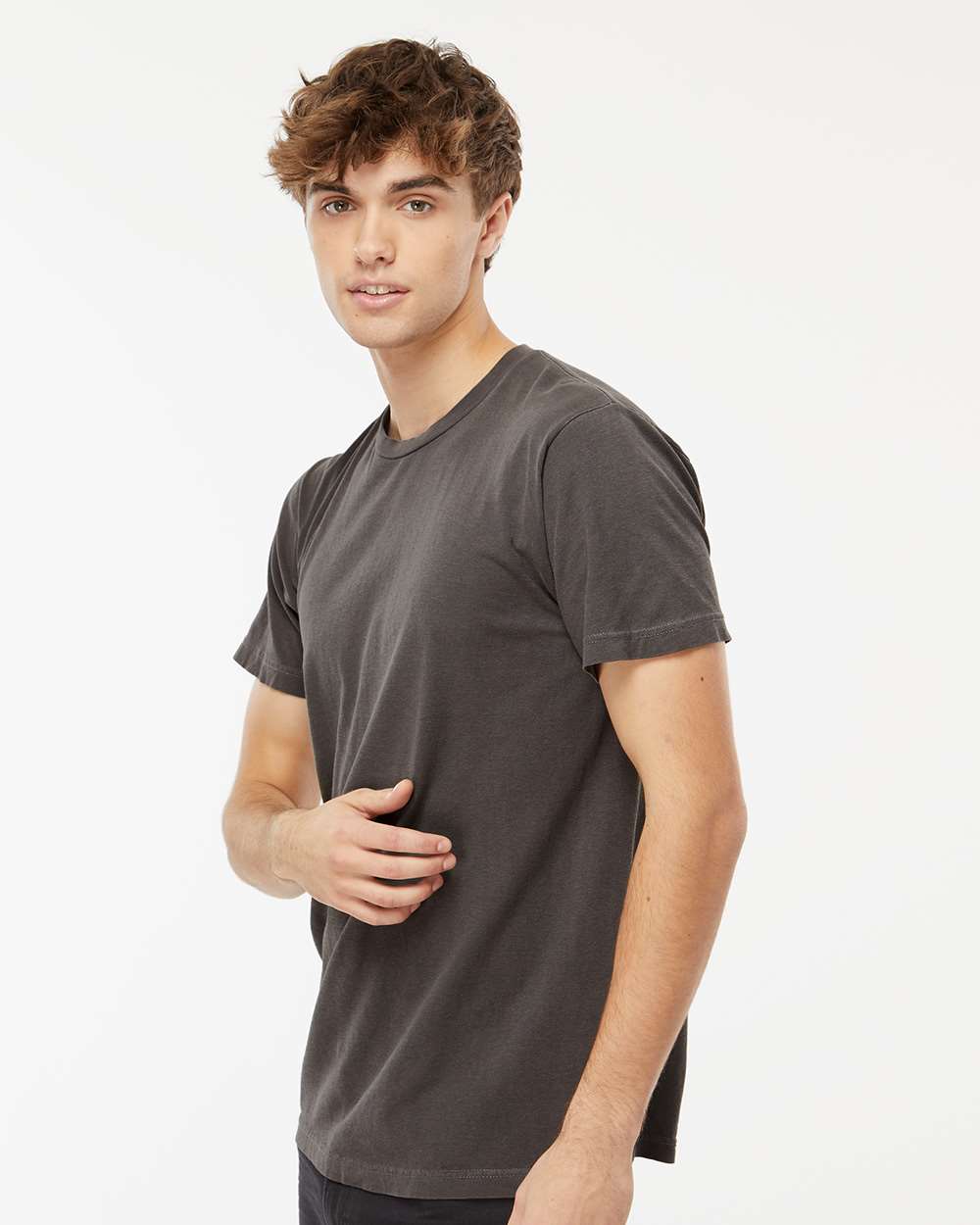 Unisex Vintage Garment-Dyed T-Shirt - OnModelSide - B03042583 - Charcoal