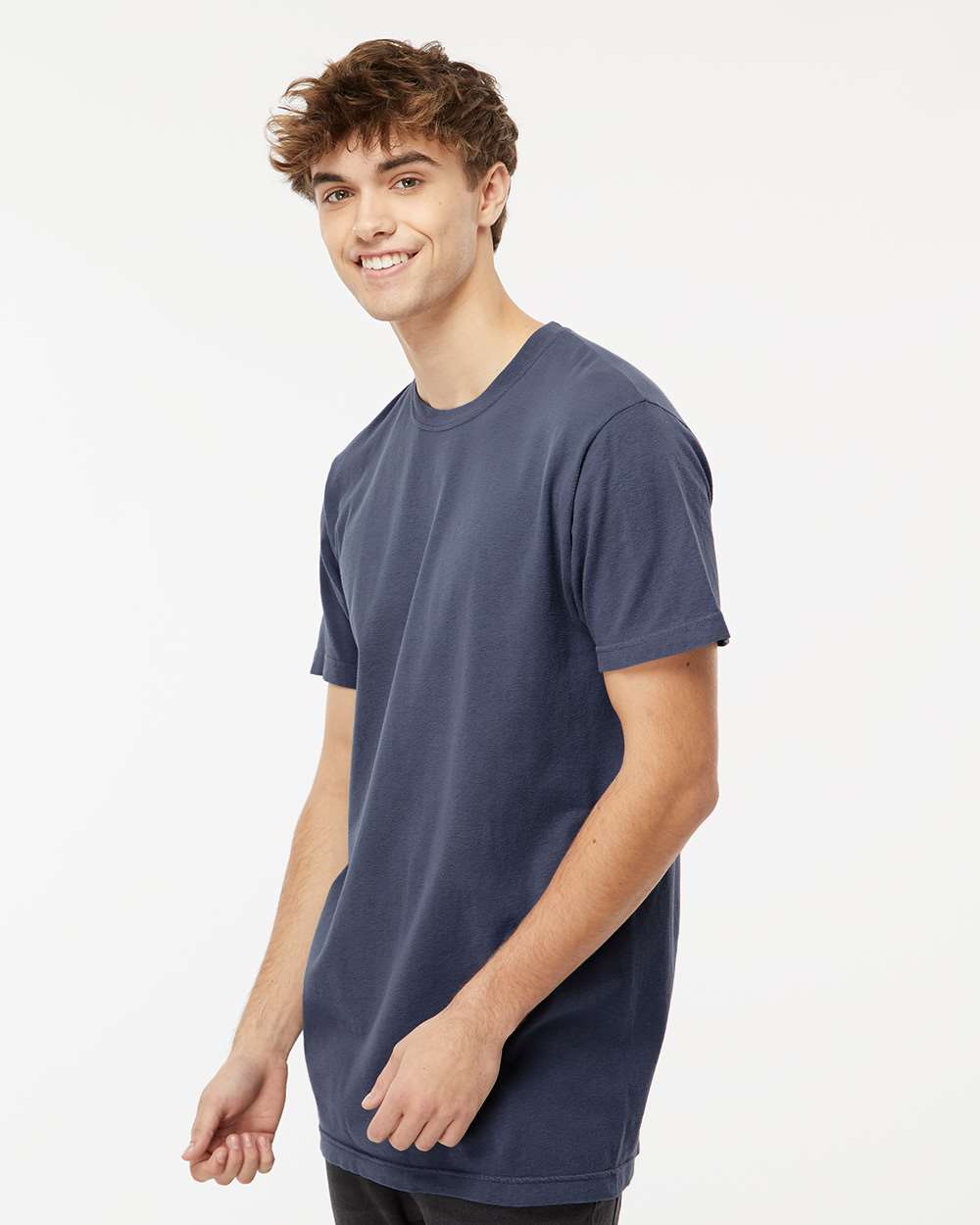 Unisex Vintage Garment-Dyed T-Shirt - OnModelSide - B03042653 - Navy