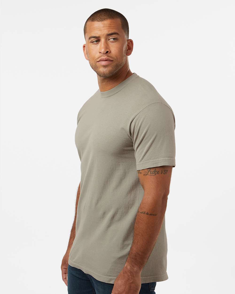 Unisex Vintage Garment-Dyed T-Shirt - OnModelSide - B03042733 - Sandstone
