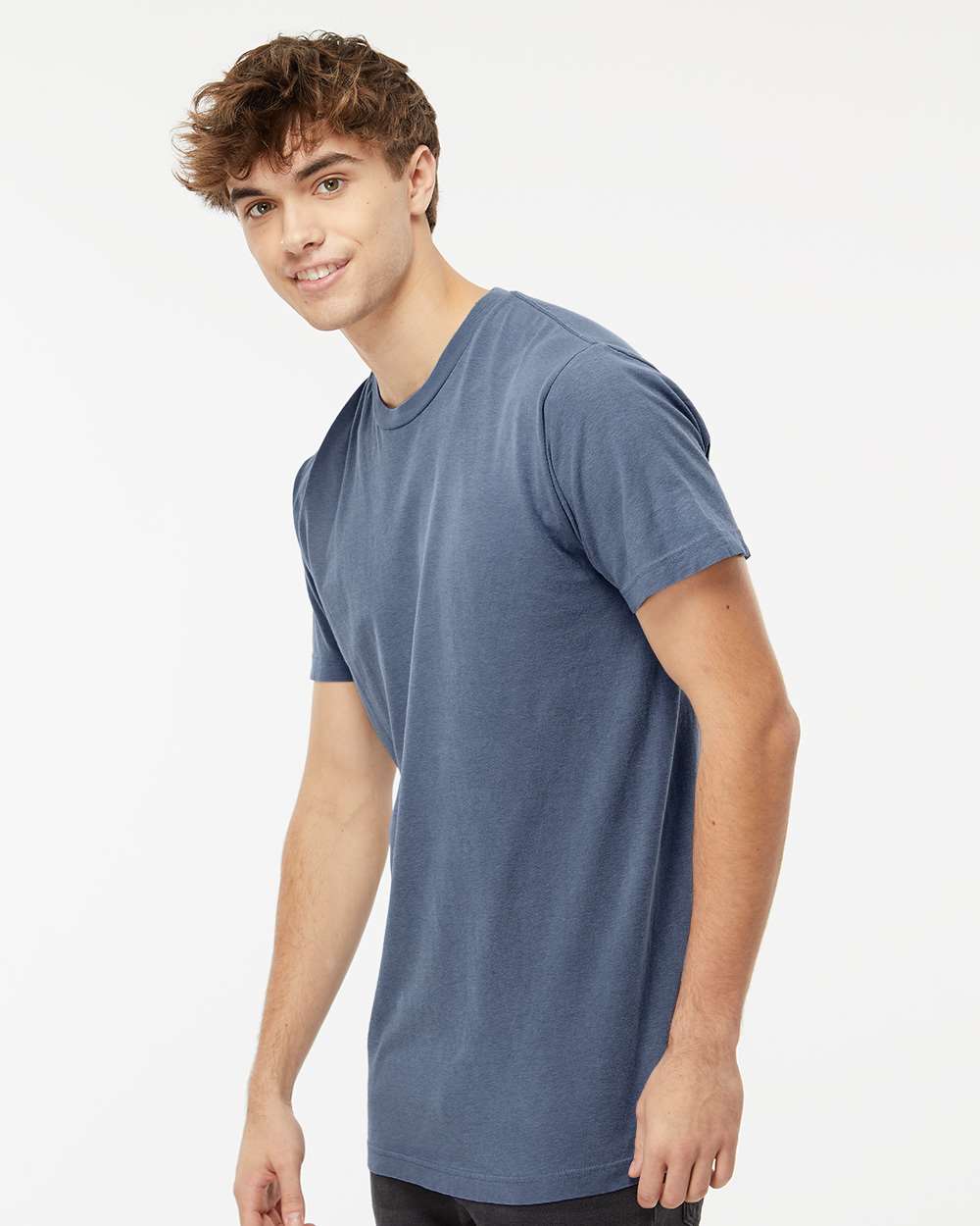 Unisex Vintage Garment-Dyed T-Shirt - OnModelSide - B03042983 - Blue Jean