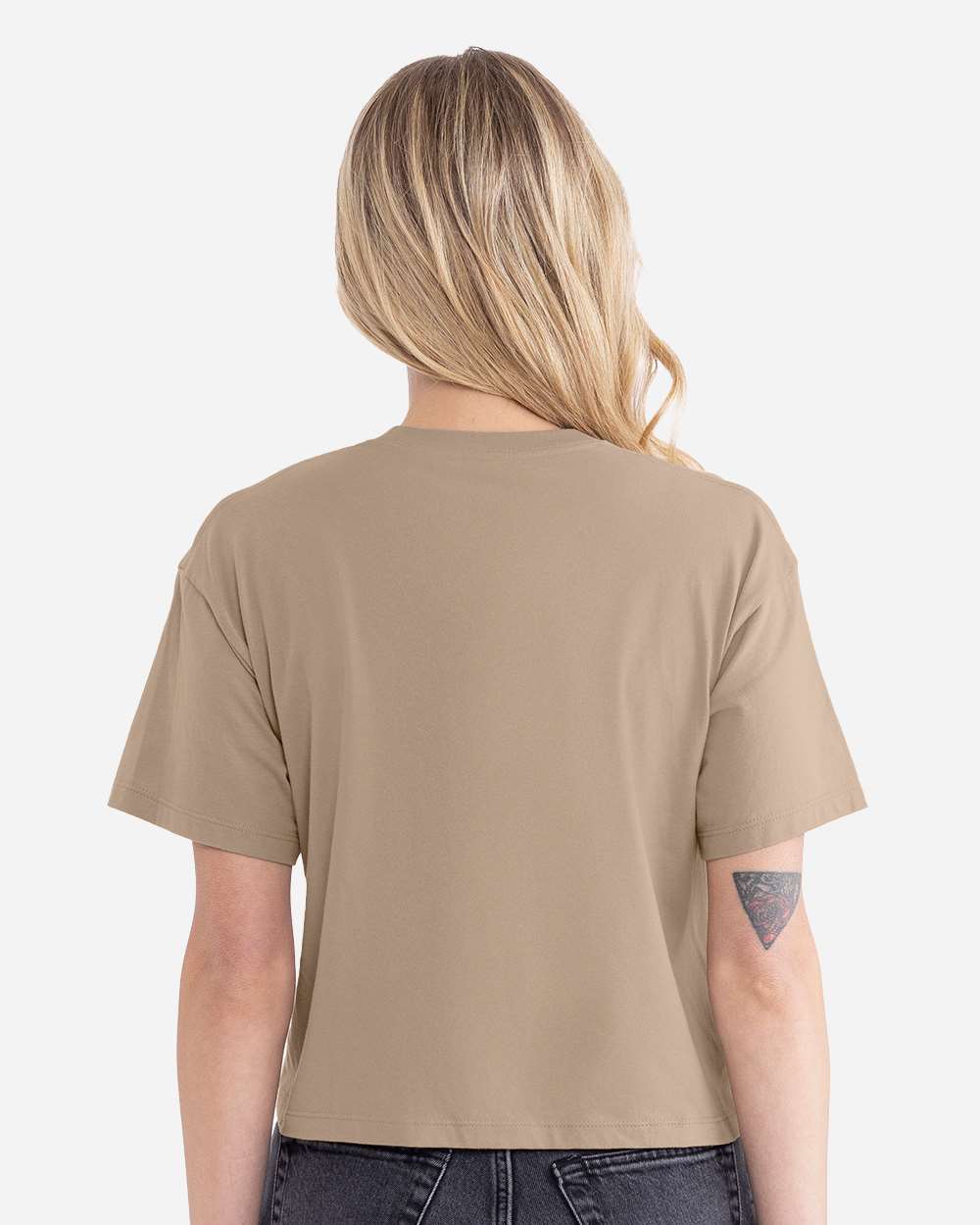 Women's Ideal Crop Top - OnModelBack - B02718242 - Tan