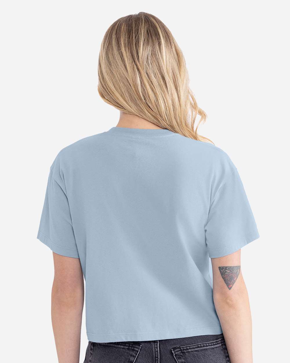 Women's Ideal Crop Top - OnModelBack - B02718252 - Stonewash Denim