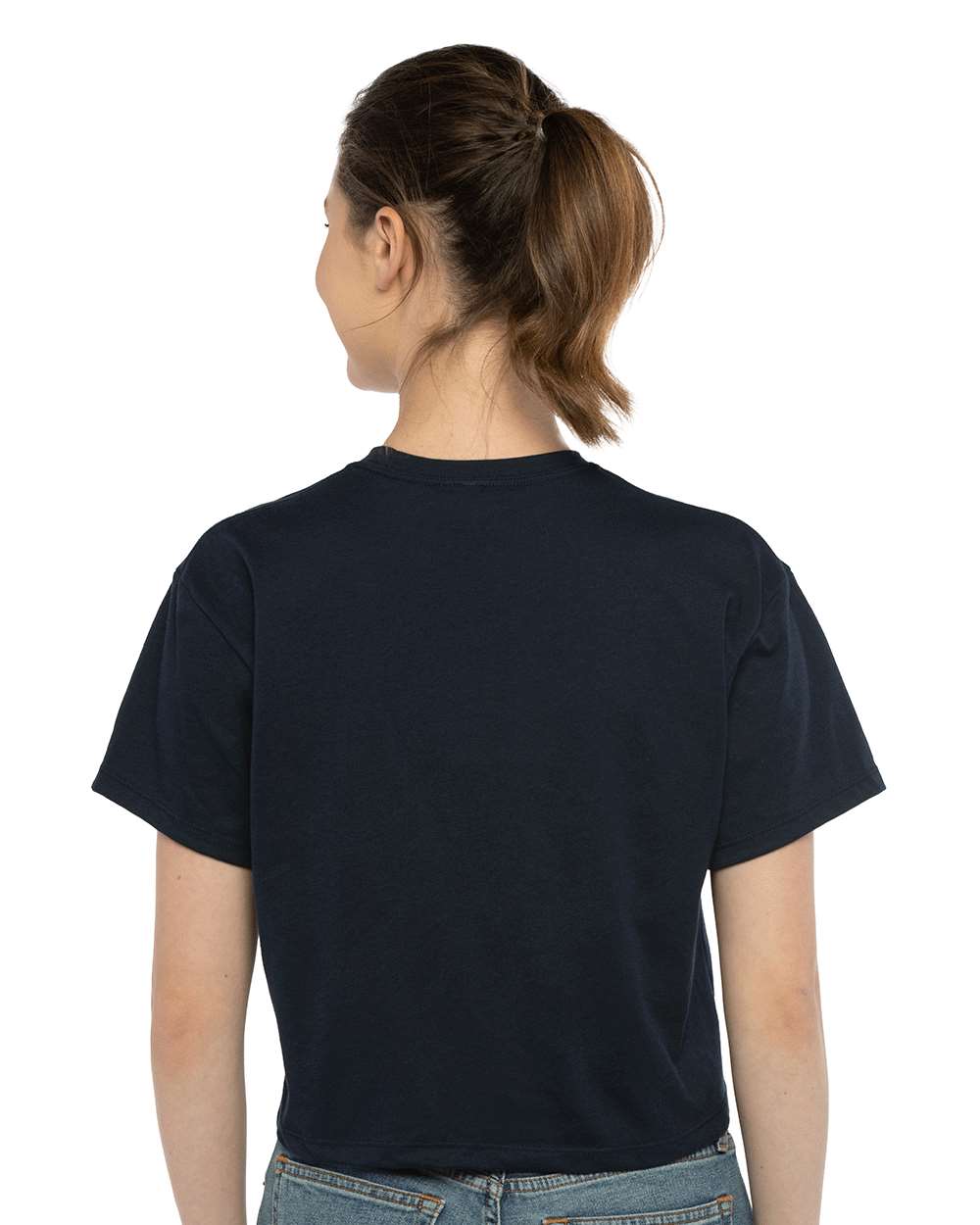 Women's Ideal Crop Top - OnModelBack - B02718652 - Midnight Navy