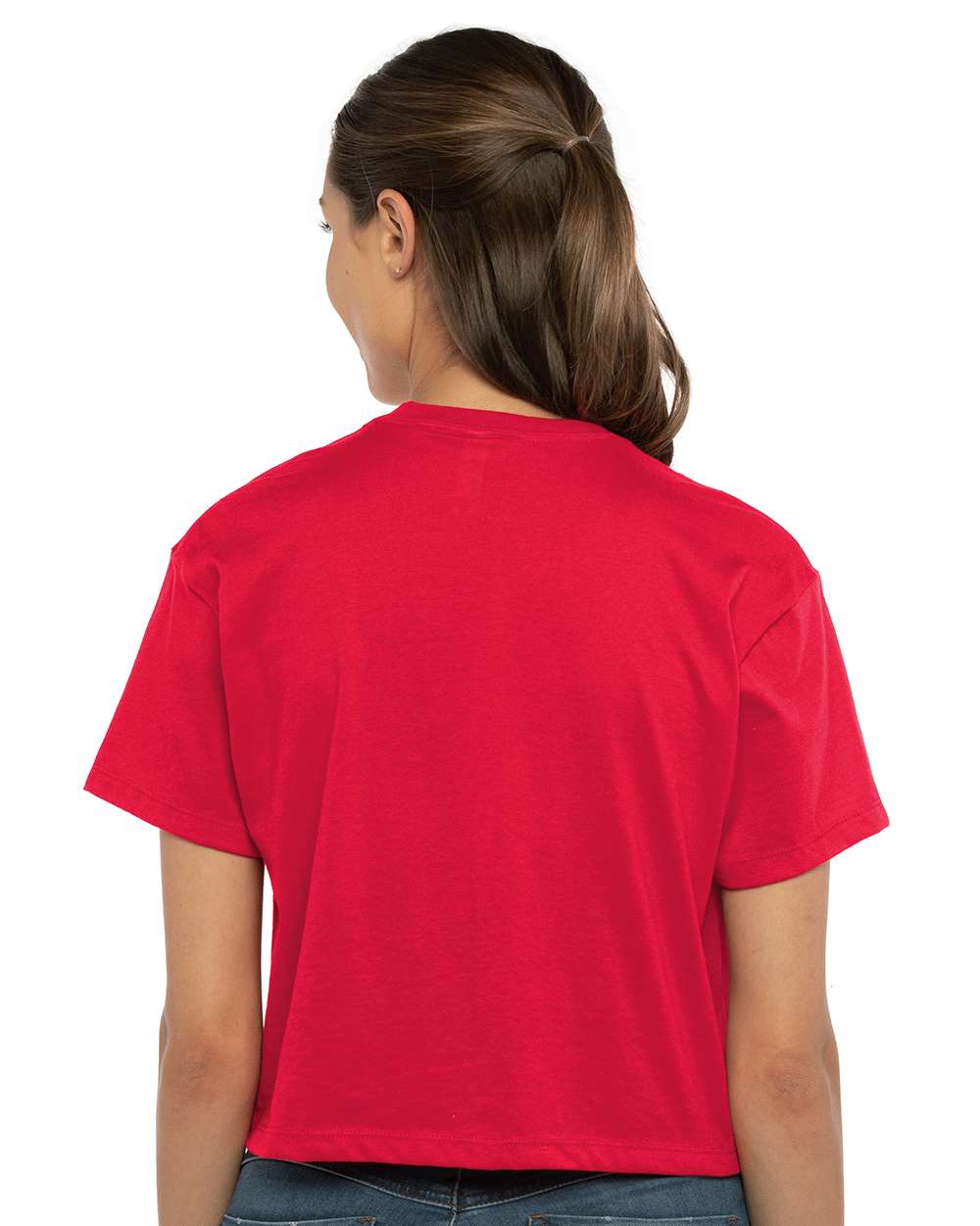 Women's Ideal Crop Top - OnModelBack - B02718702 - Red