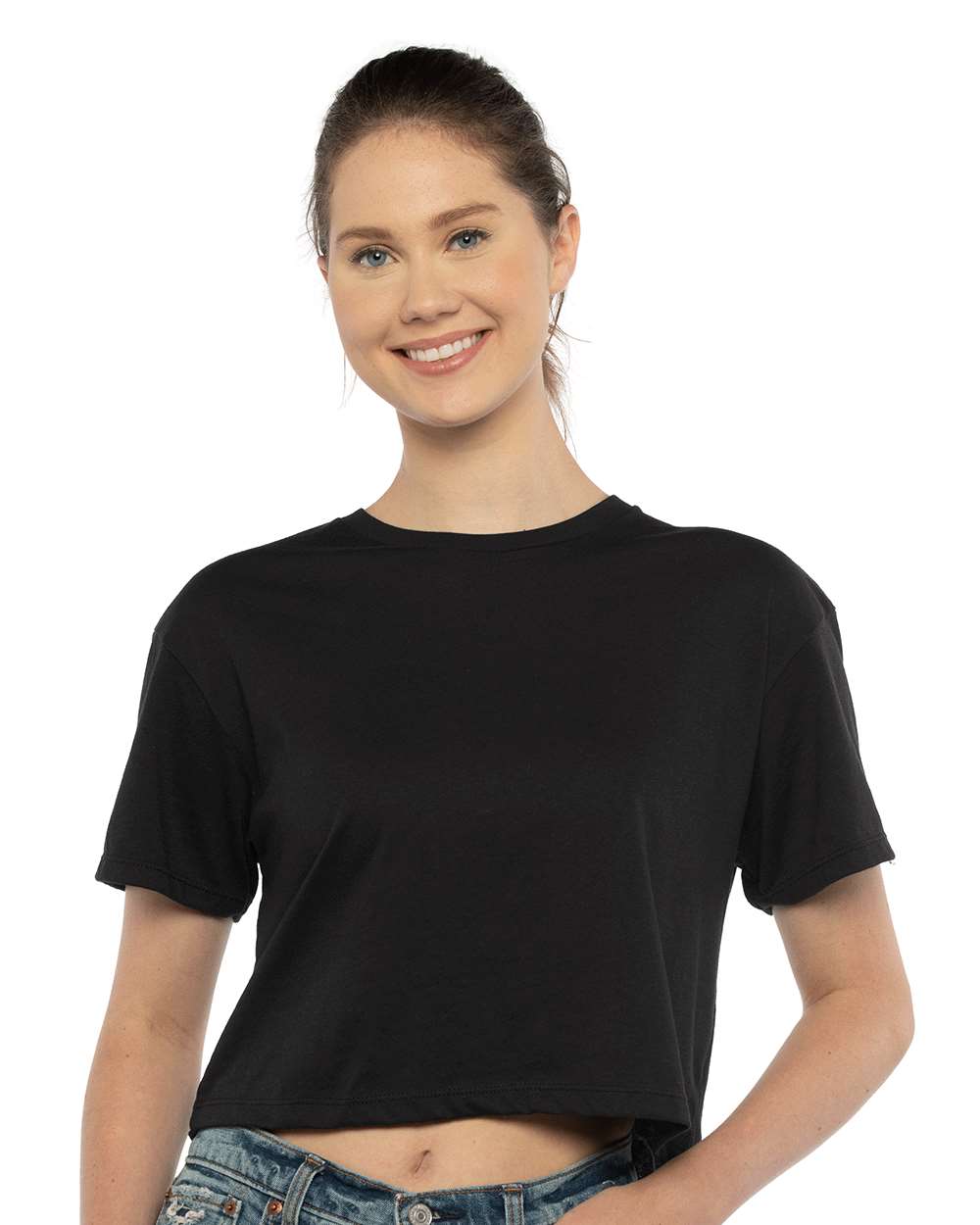 Women's Ideal Crop Top - OnModelFront - B02718502 - Black