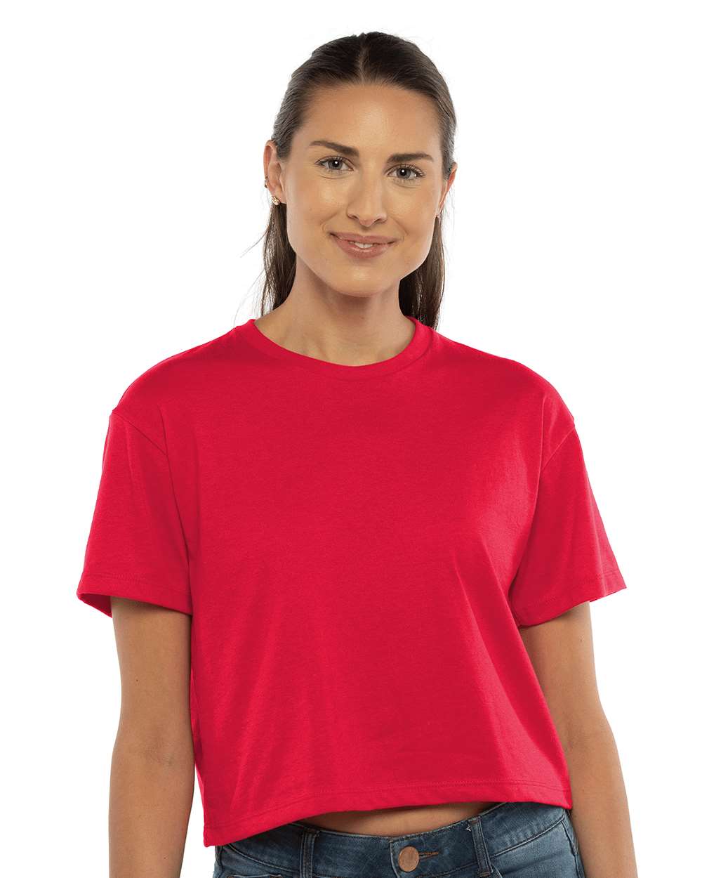 Women's Ideal Crop Top - OnModelFront - B02718702 - Red