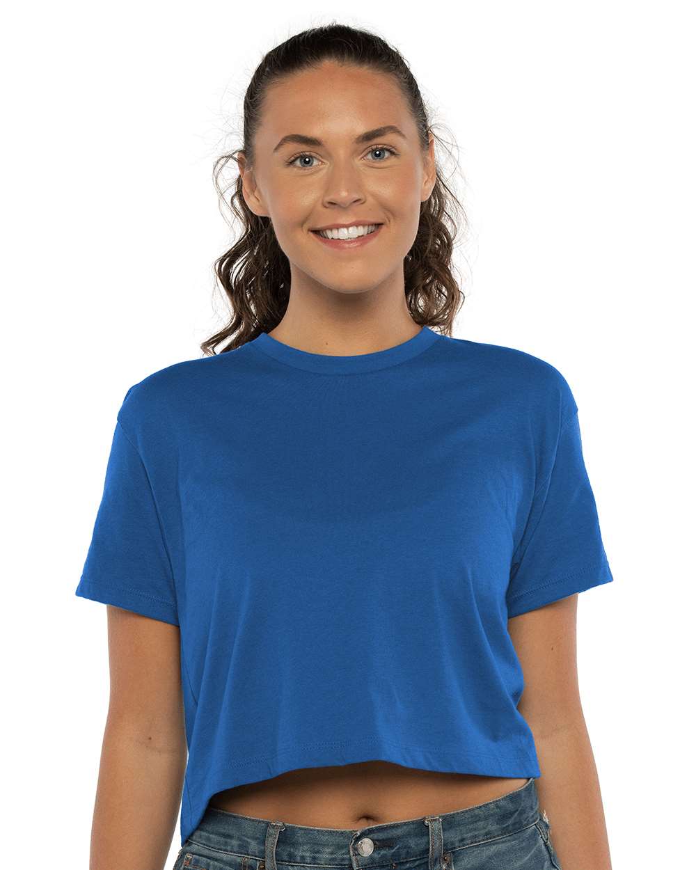 Women's Ideal Crop Top - OnModelFront - B02718752 - Royal