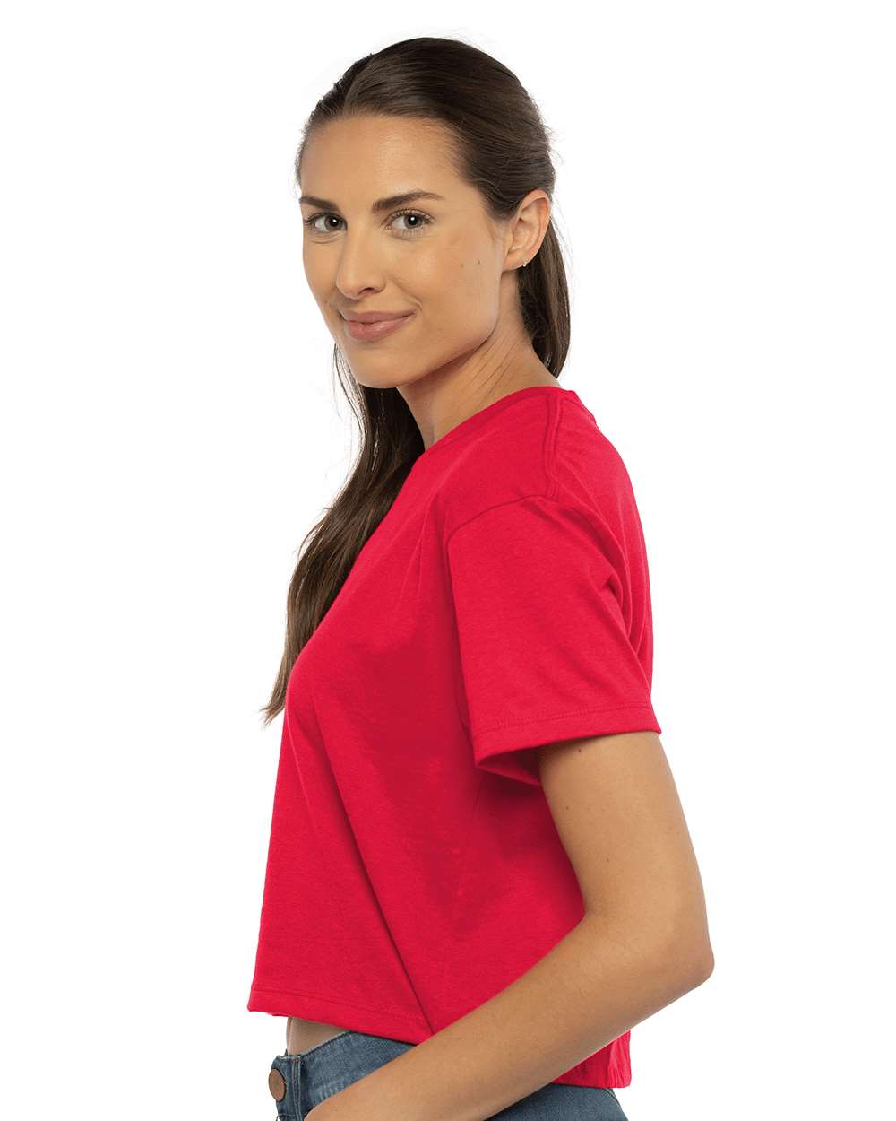 Women's Ideal Crop Top - OnModelSide - B02718702 - Red