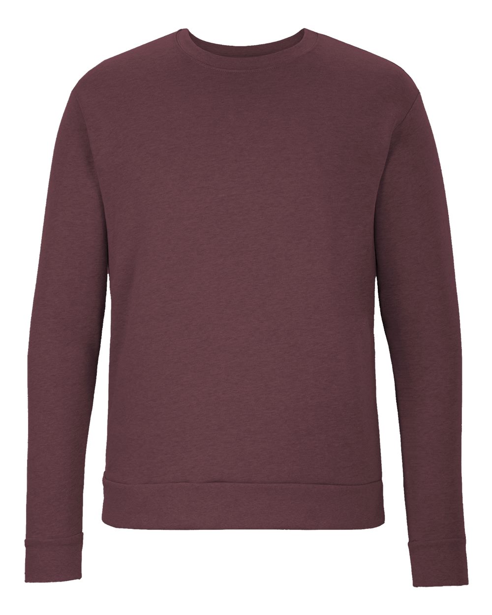 Unisex Malibu Crewneck Sweatshirt - Front - B02918102 - Heather Maroon