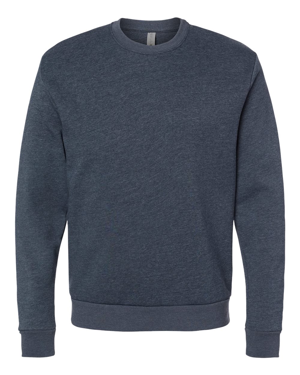 Unisex Malibu Crewneck Sweatshirt - Front - B02918652 - Heather Midnight Navy
