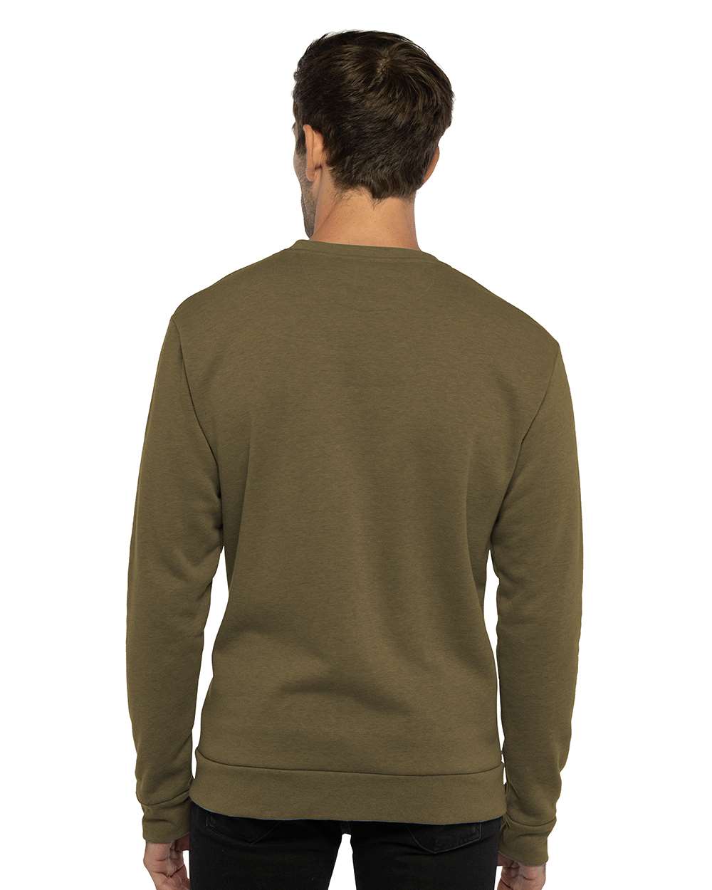 Unisex Malibu Crewneck Sweatshirt - OnModelBack - B02918062 - Heather Military Green