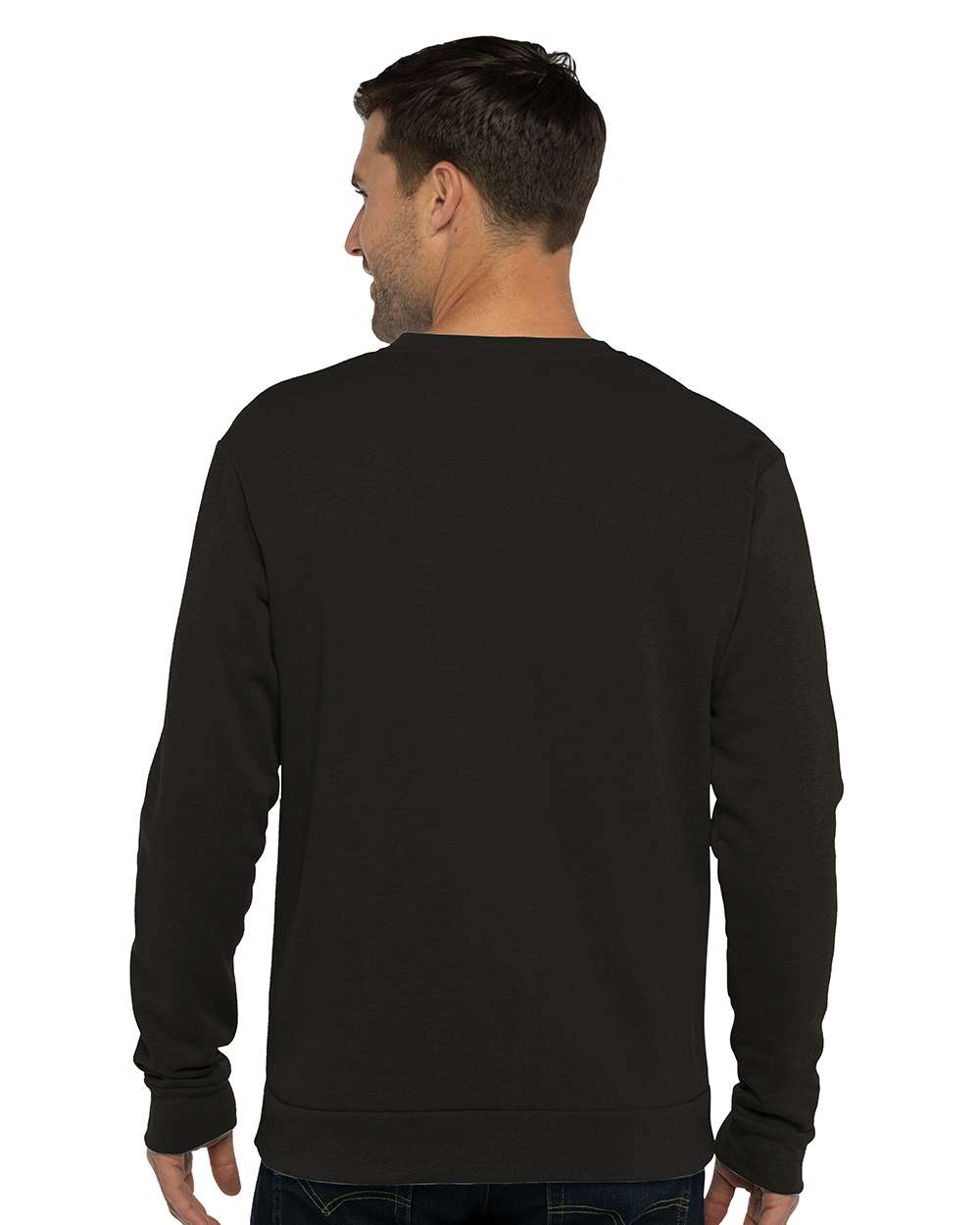 Unisex Malibu Crewneck Sweatshirt - OnModelBack - B02918512 - Heather Black