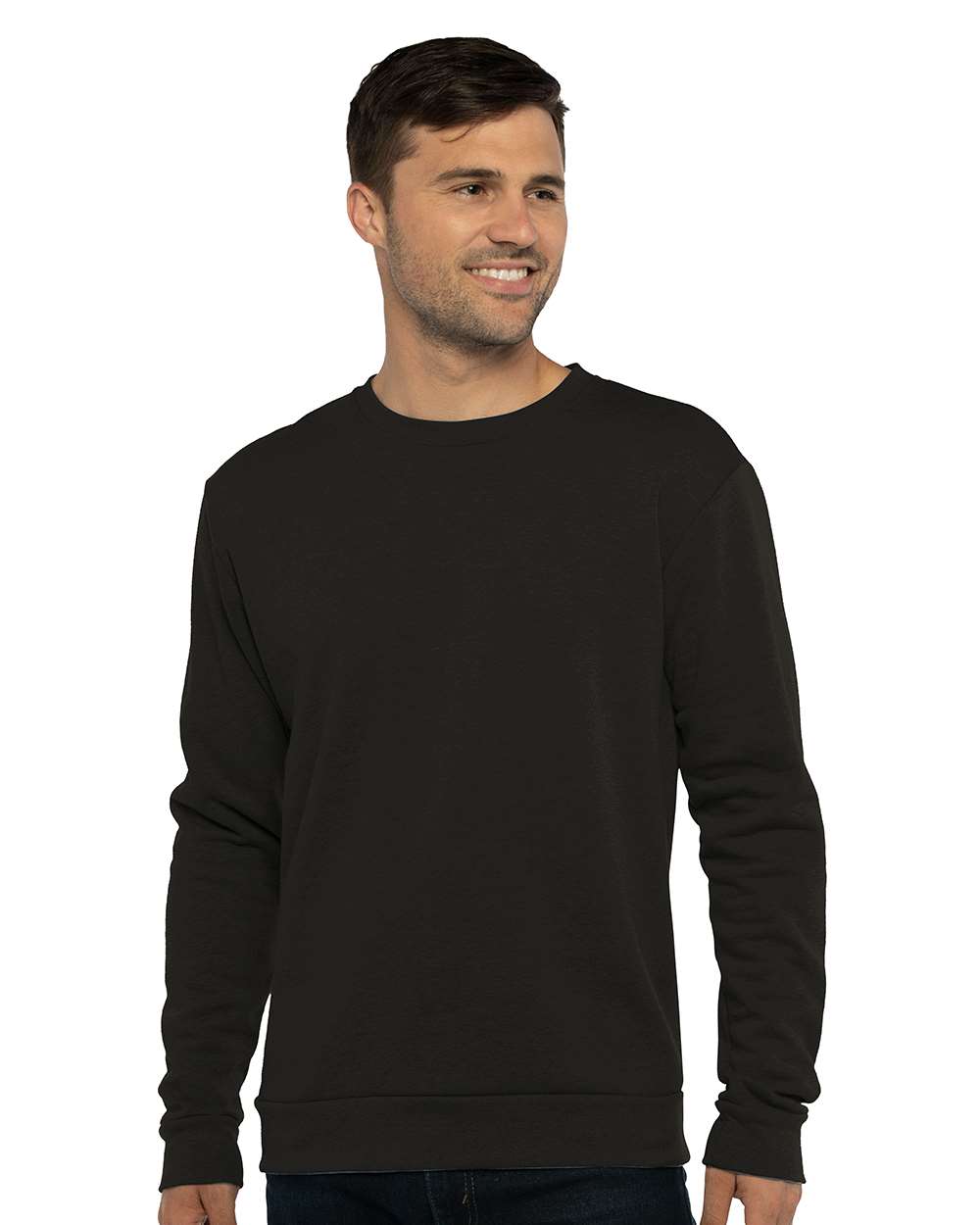 Unisex Malibu Crewneck Sweatshirt - OnModelFront - B02918512 - Heather Black
