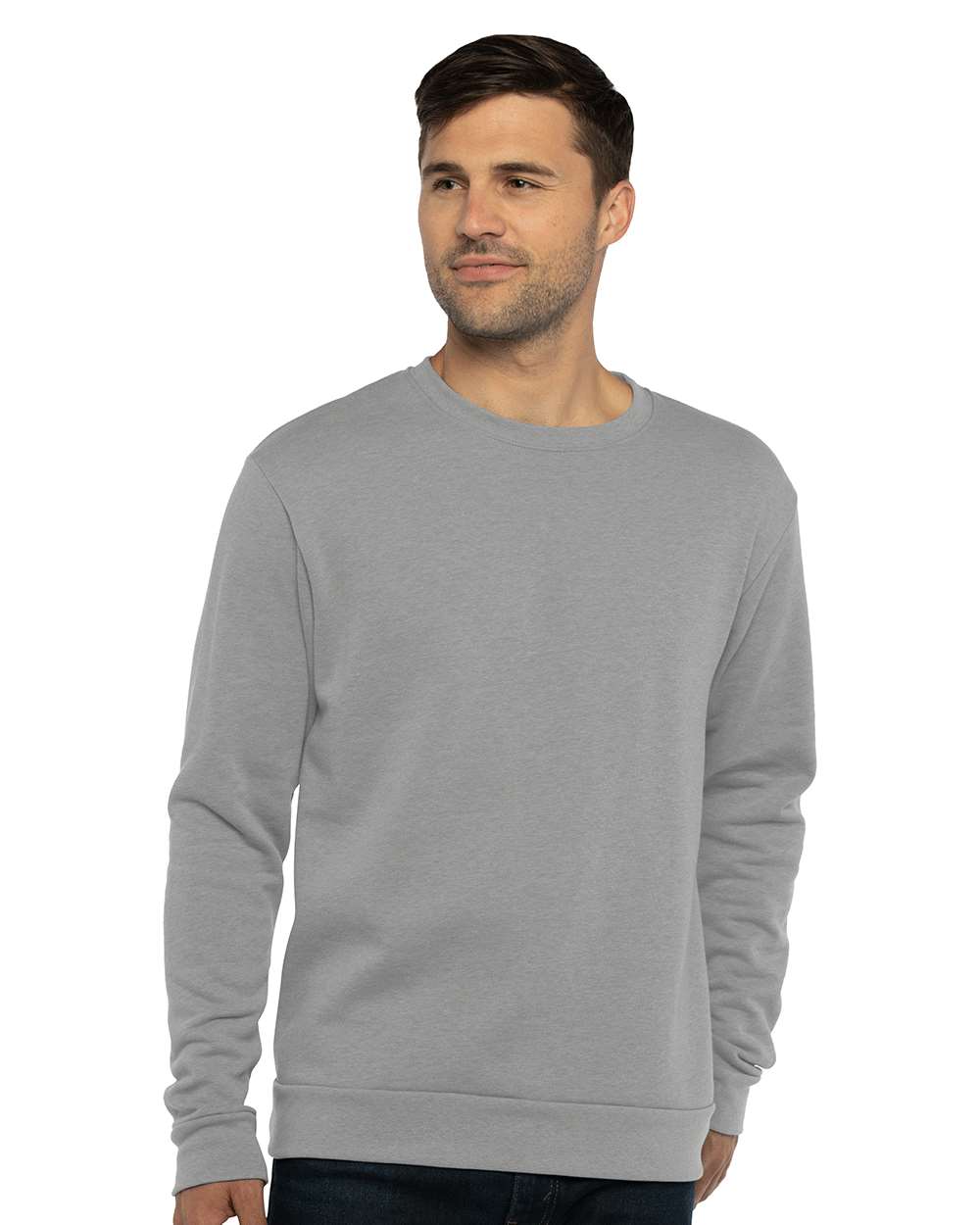 Unisex Malibu Crewneck Sweatshirt - OnModelFront - B02918582 - Heather Grey