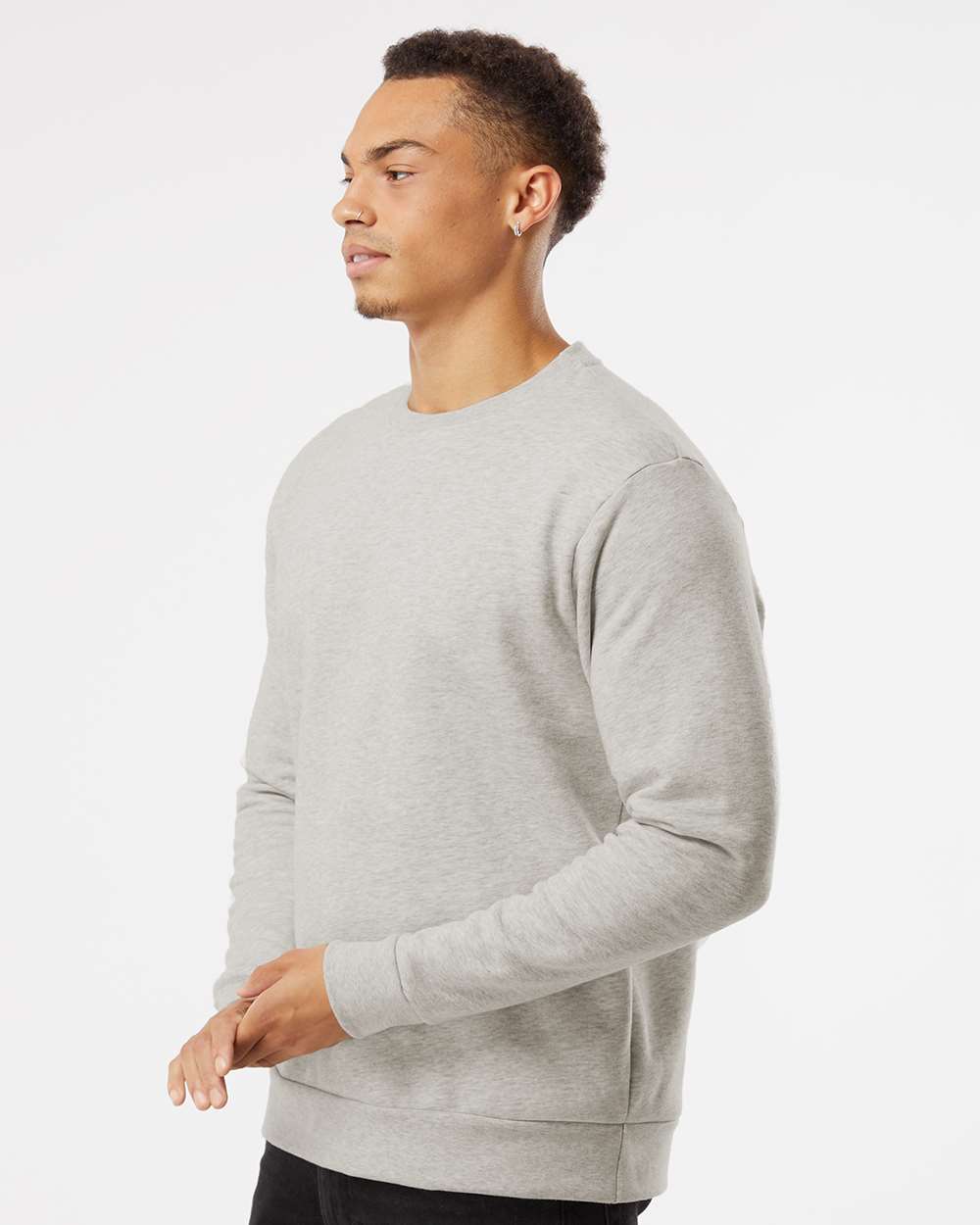 Unisex Malibu Crewneck Sweatshirt - OnModelSide - B02918242 - Oatmeal