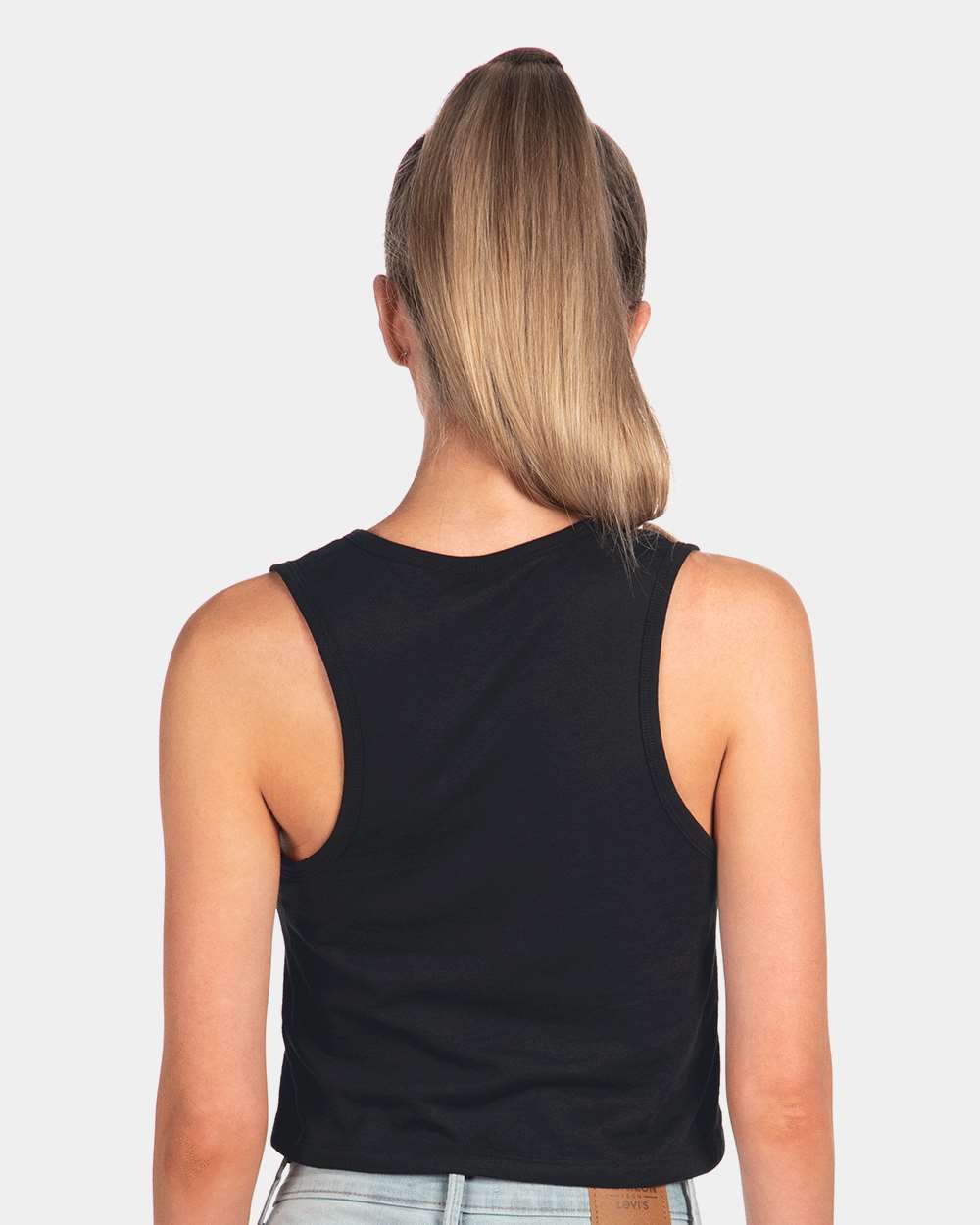 Women's Festival Crop Tank - OnModelBack - B03518502 - Black