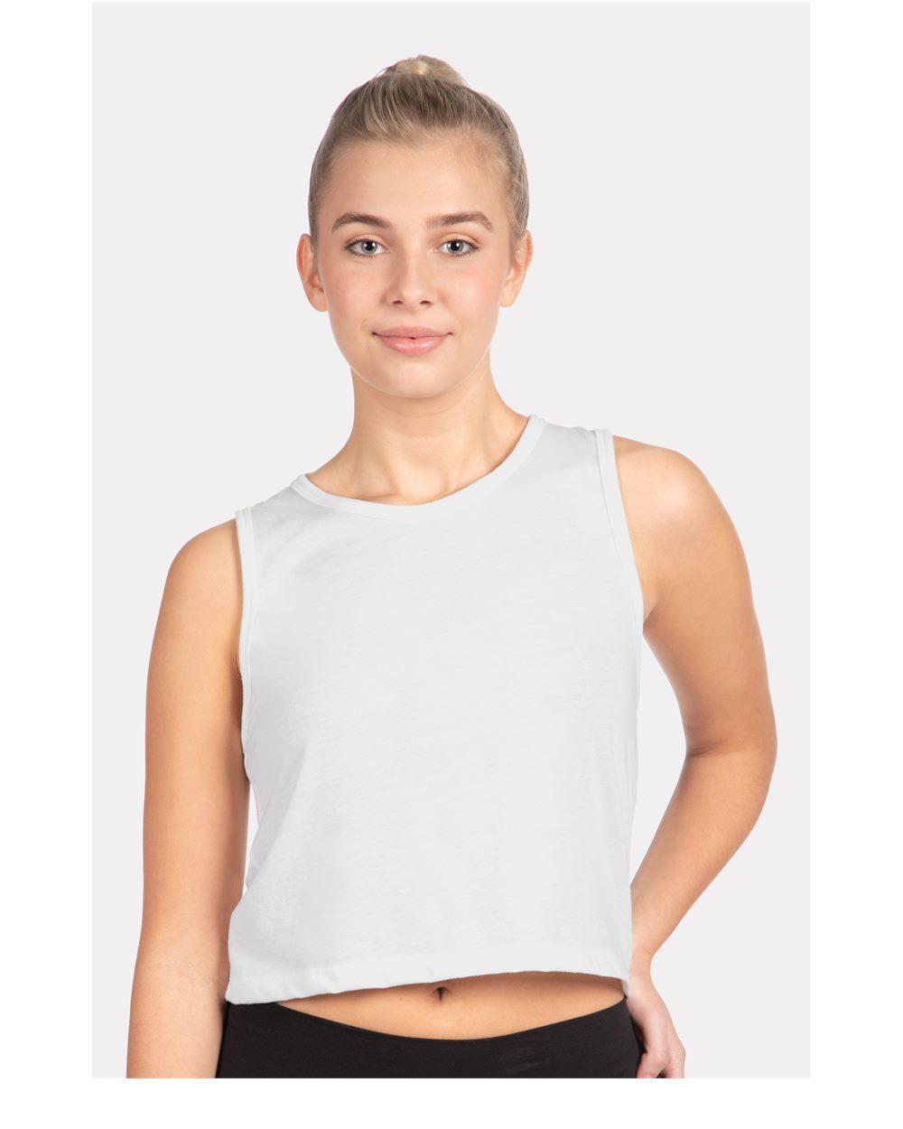 Women's Festival Crop Tank - OnModelFront - B03518002 - White