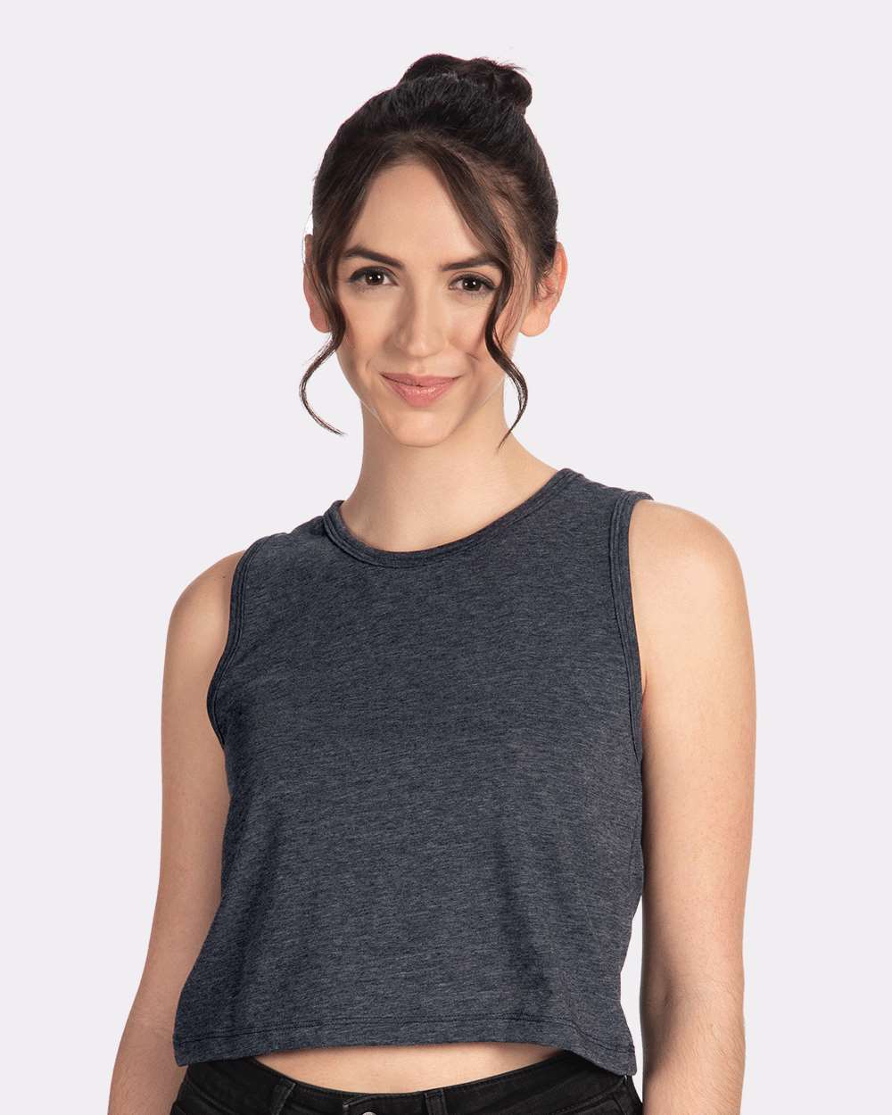 Women's Festival Crop Tank - OnModelFront - B03518092 - Charcoal