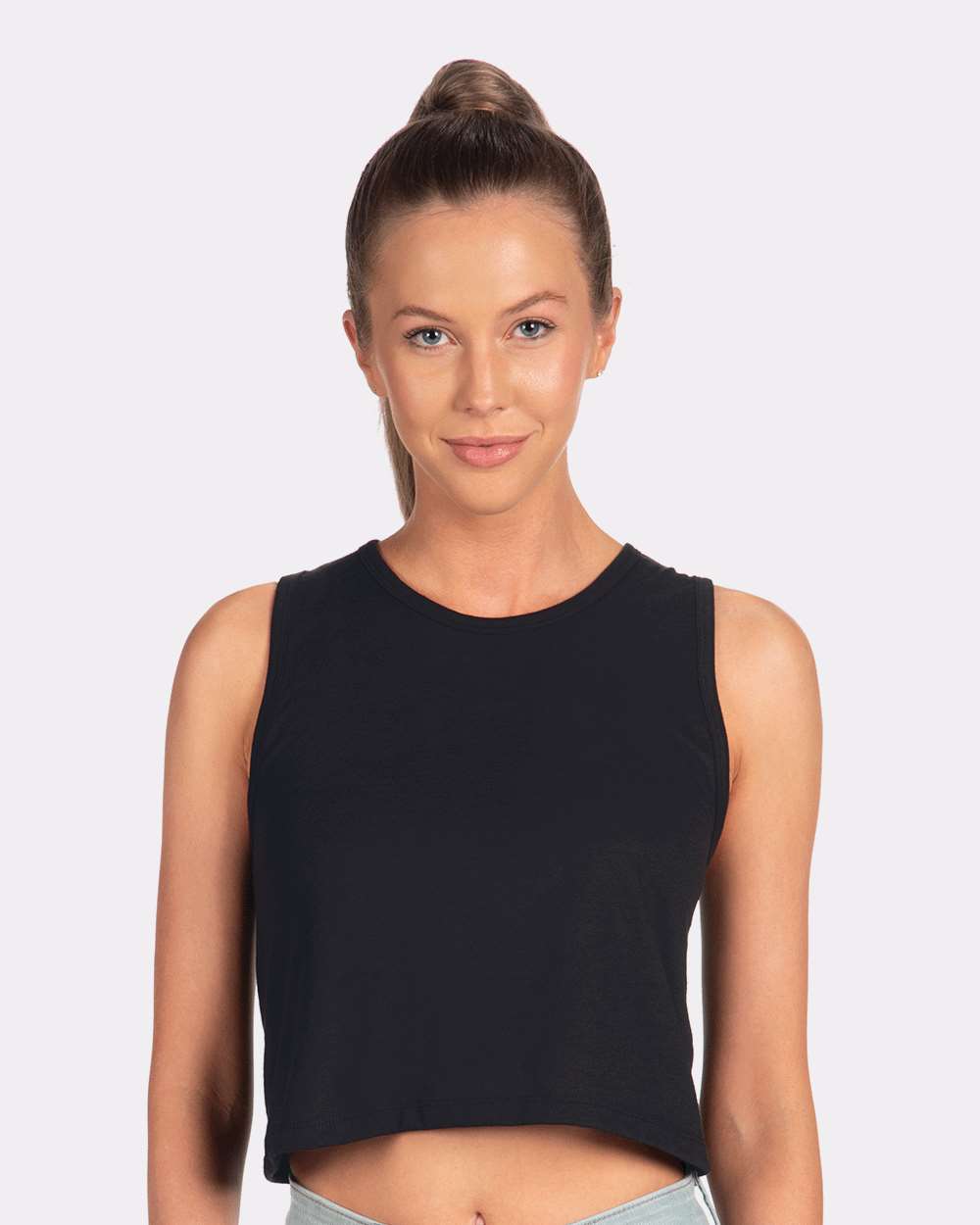 Women's Festival Crop Tank - OnModelFront - B03518502 - Black