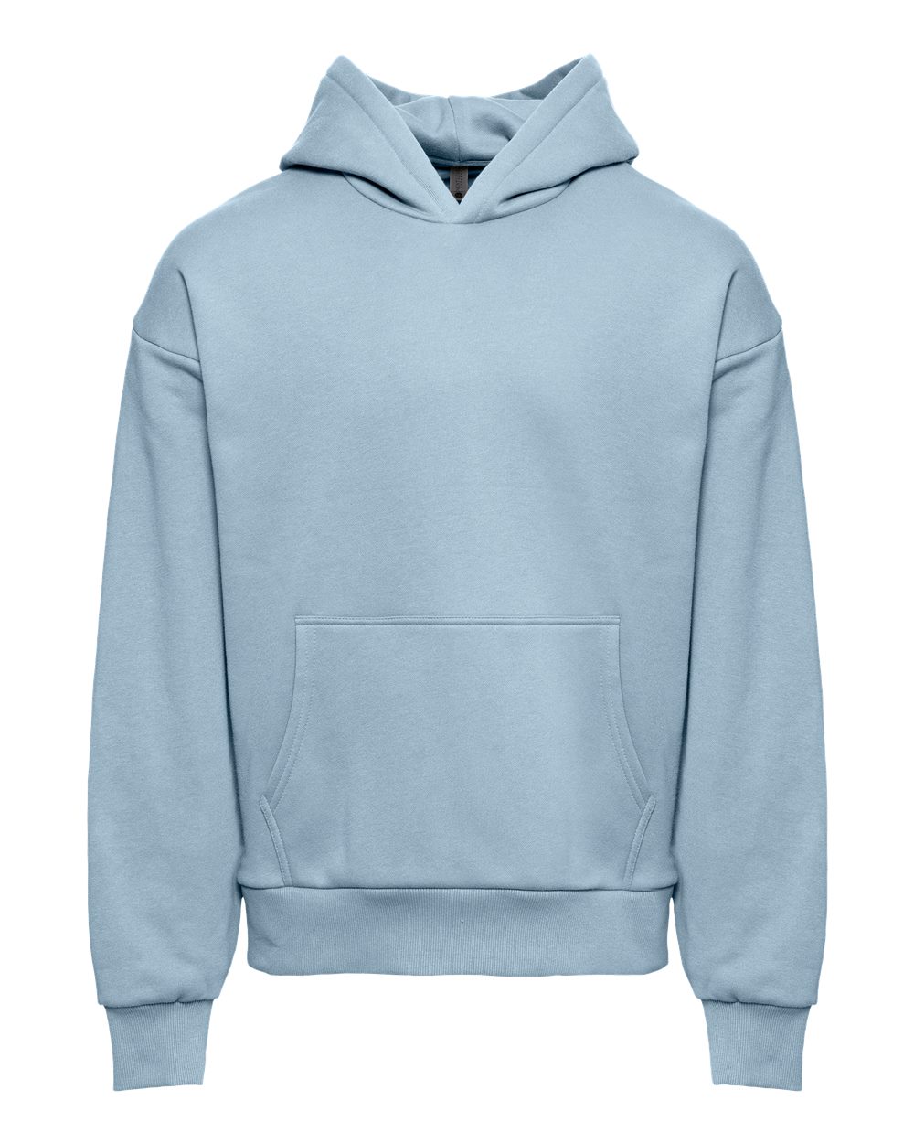 Unisex Heavyweight Fleece Hoodie Sweatshirt - Front - B22218252 - Stonewash Denim