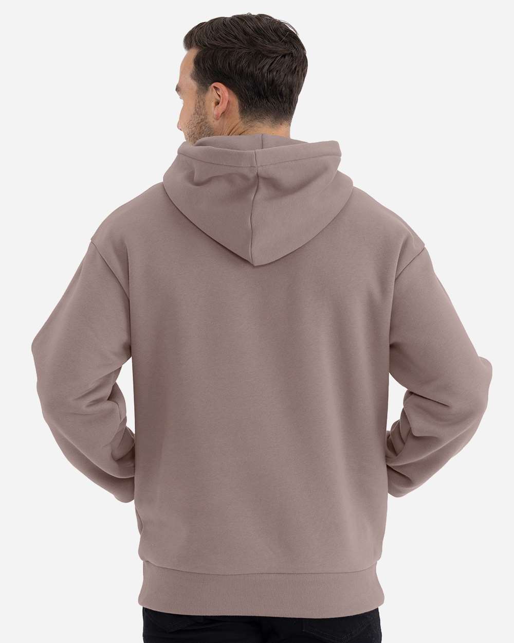 Unisex Heavyweight Fleece Hoodie Sweatshirt - OnModelBack - B22218012 - Shiitake