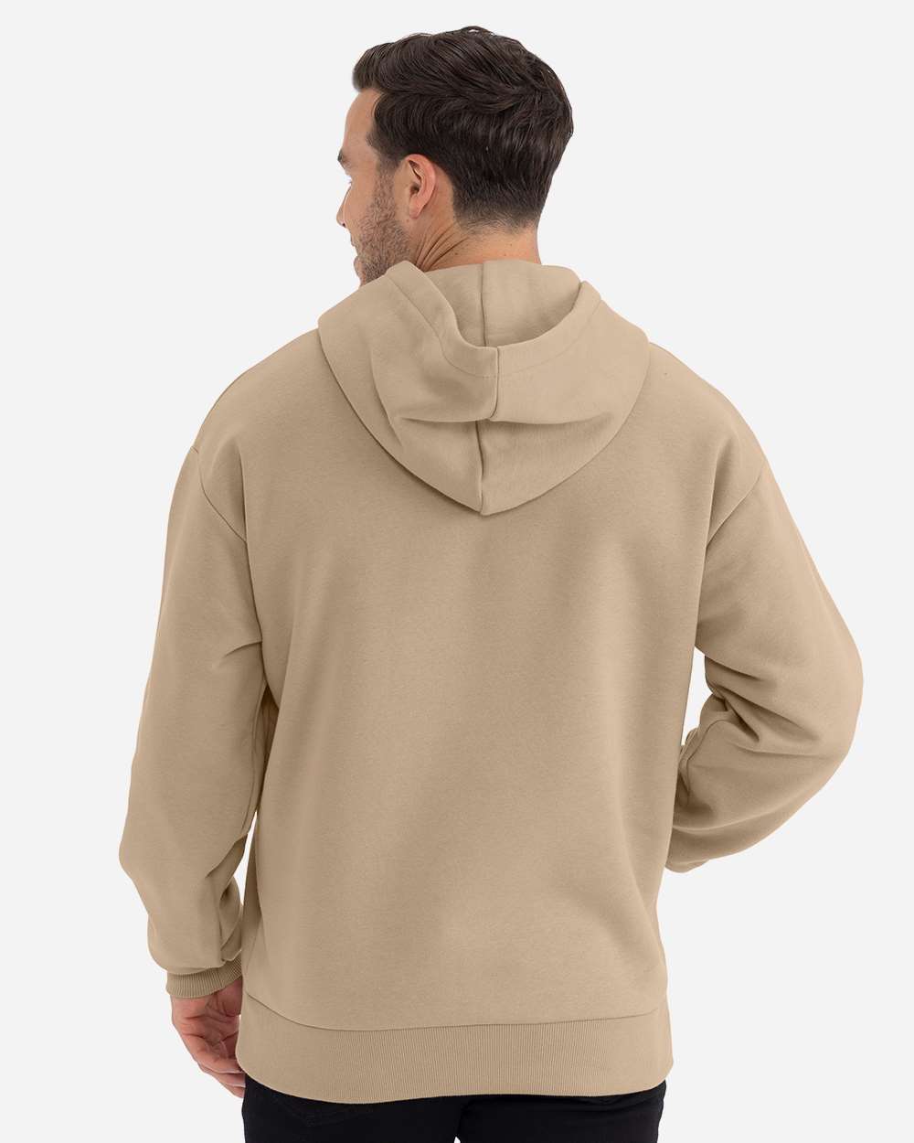 Unisex Heavyweight Fleece Hoodie Sweatshirt - OnModelBack - B22218242 - Tan