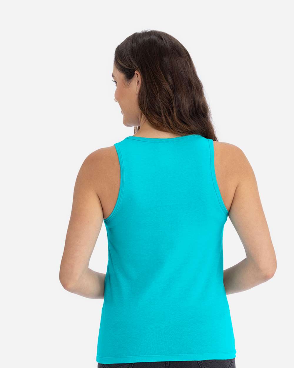 Women's Cotton Tank - OnModelBack - B00118972 - Tahiti Blue
