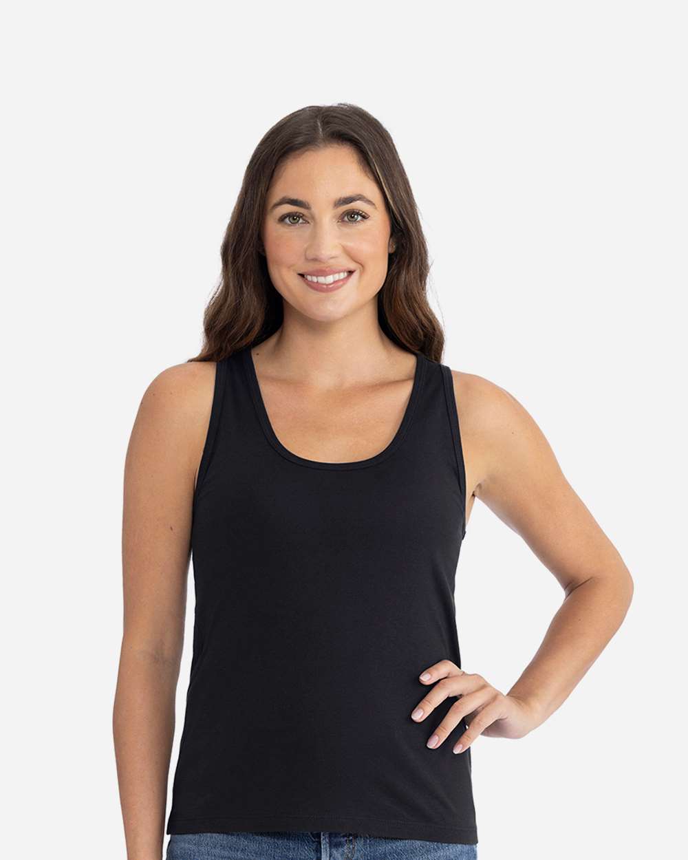 Women's Cotton Tank - OnModelFront - B00118502 - Black