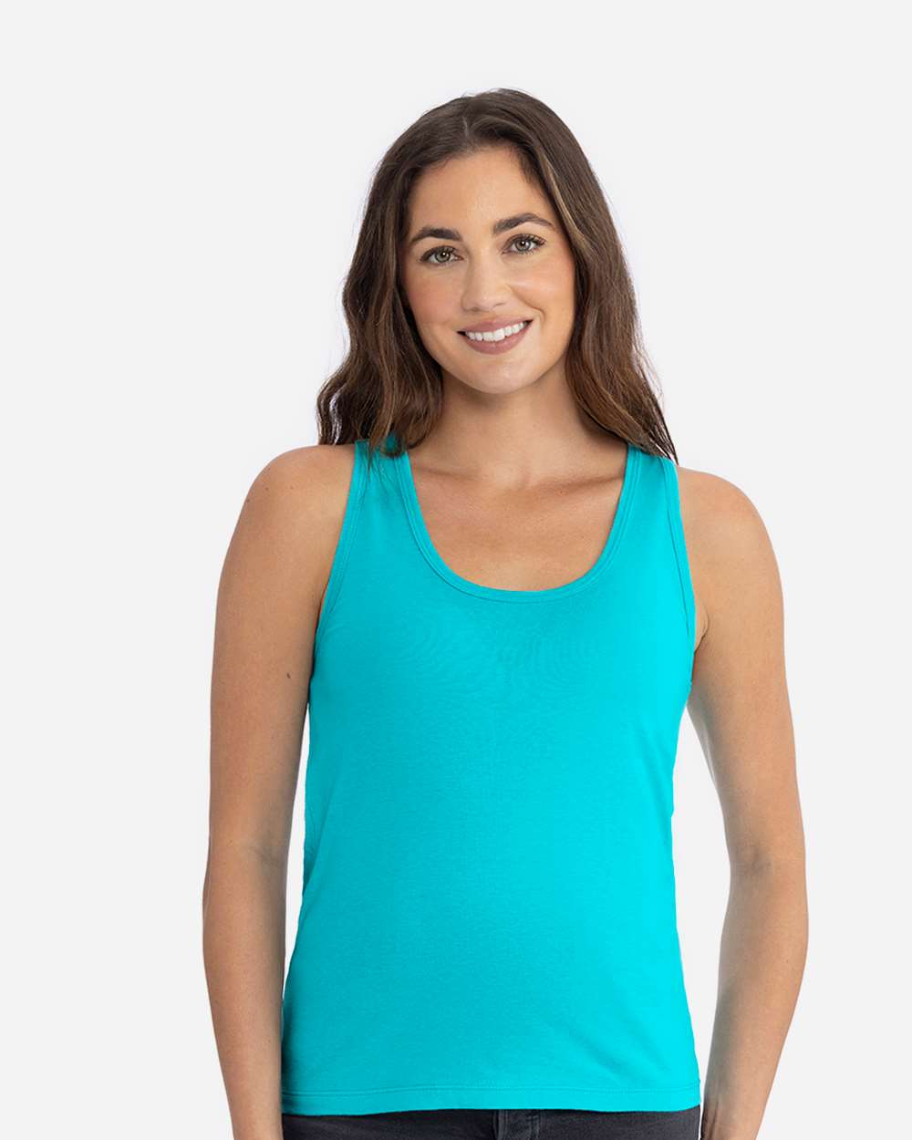 Women's Cotton Tank - OnModelFront - B00118972 - Tahiti Blue