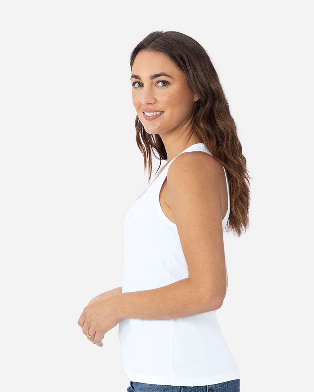 Women's Cotton Tank - OnModelSide - B00118002 - White