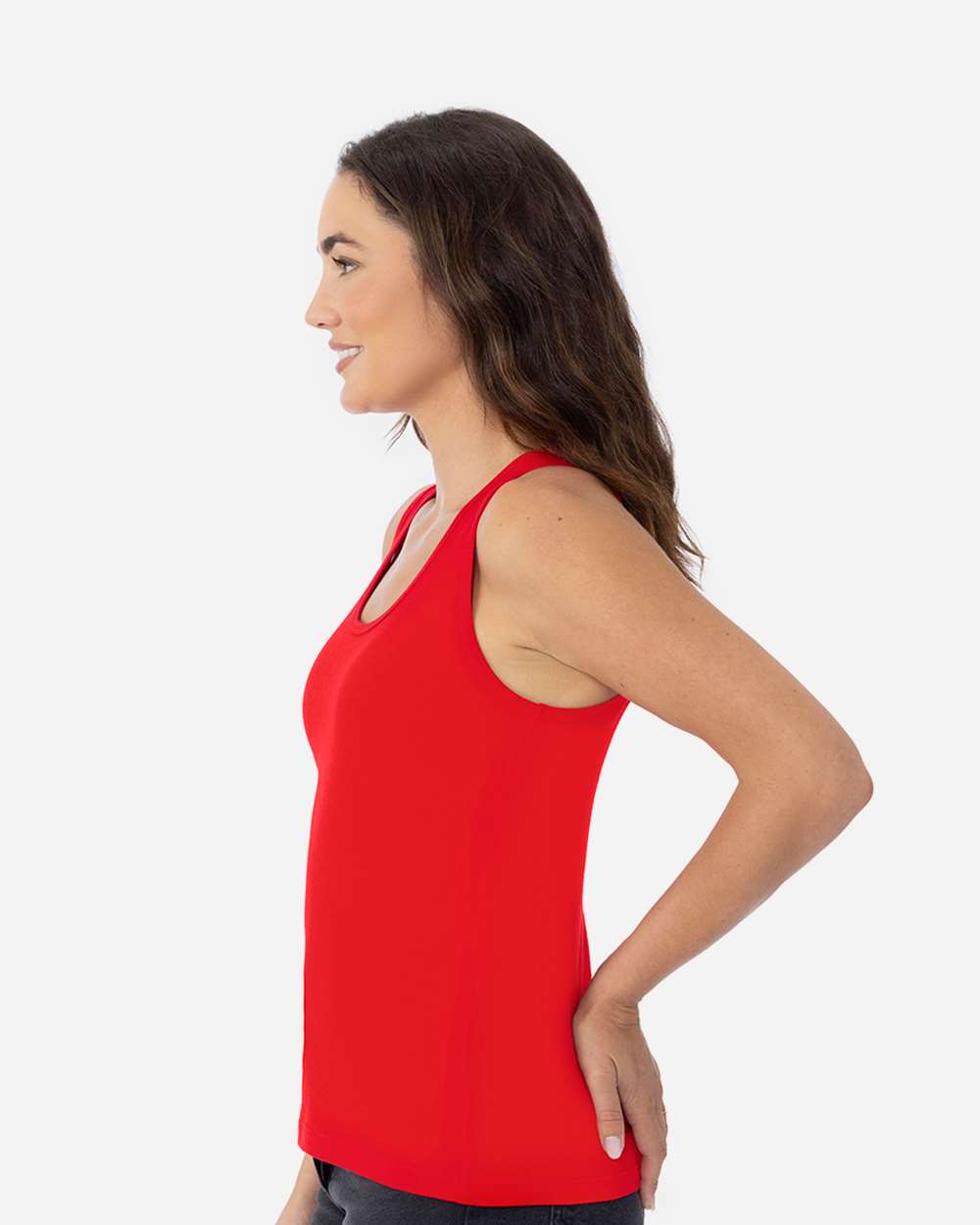 Women's Cotton Tank - OnModelSide - B00118702 - Red