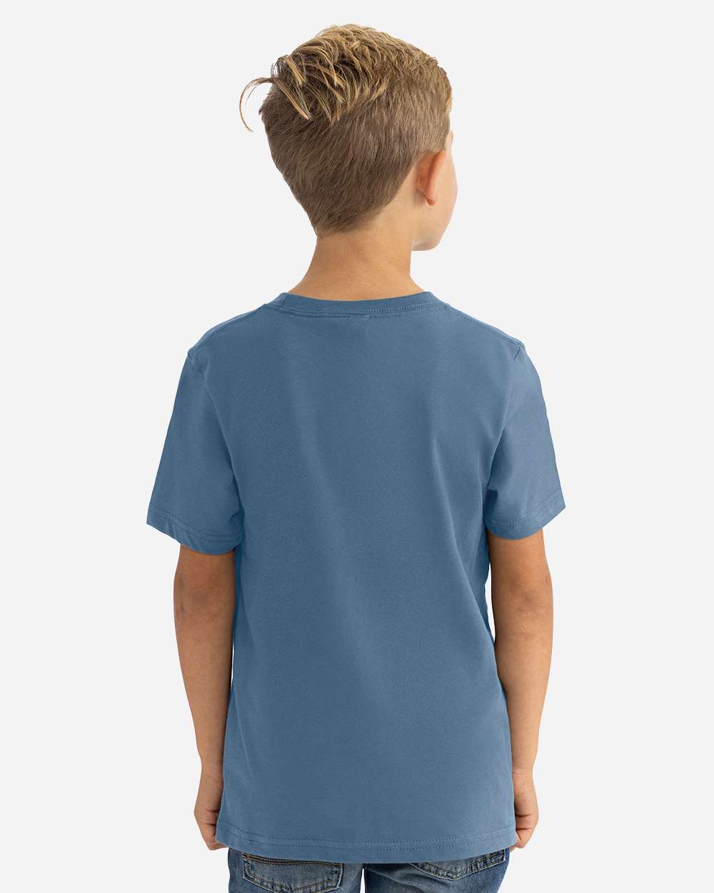 Youth Cotton T-Shirt - OnModelBack - B38018222 - Blue Jean