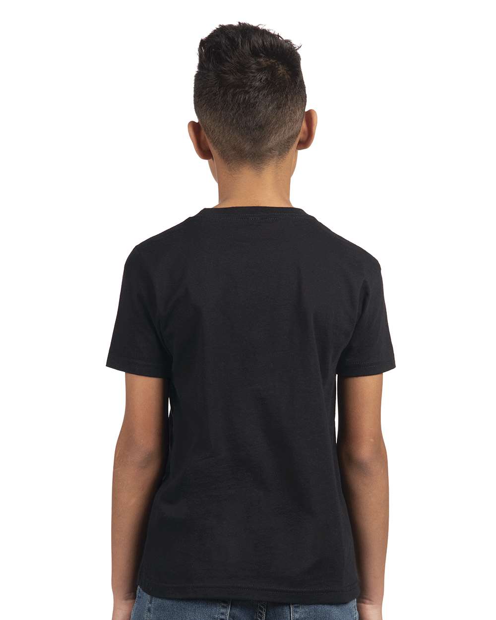 Youth Cotton T-Shirt - OnModelBack - B38018502 - Black