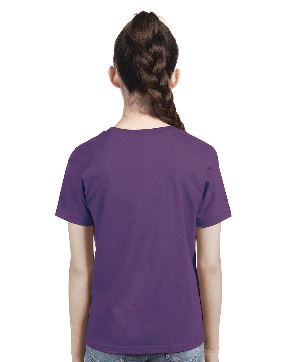 Youth Cotton T-Shirt - OnModelBack - B38018672 - Purple Rush