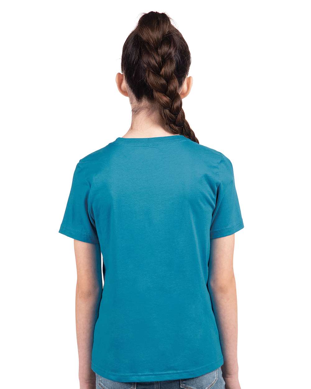 Youth Cotton T-Shirt - OnModelBack - B38018762 - Turquoise