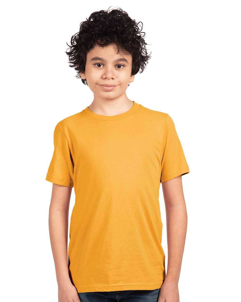 Youth Cotton T-Shirt - OnModelFront - B38018122 - Gold