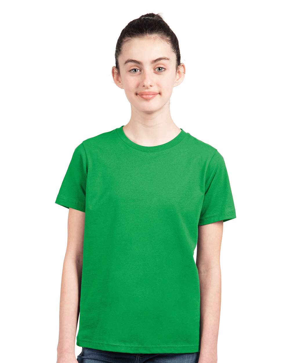 Youth Cotton T-Shirt - OnModelFront - B38018602 - Kelly Green