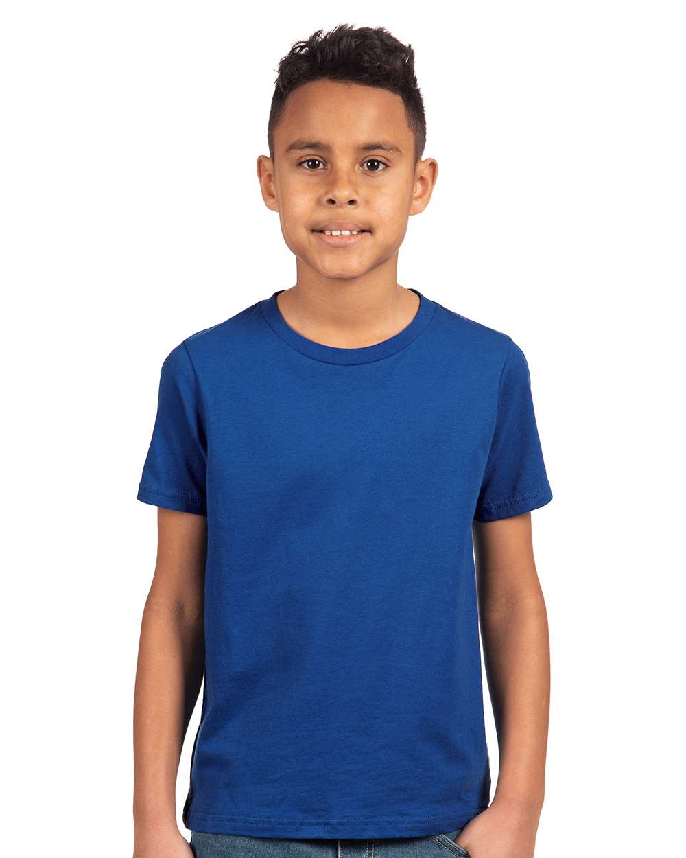 Youth Cotton T-Shirt - OnModelFront - B38018752 - Royal