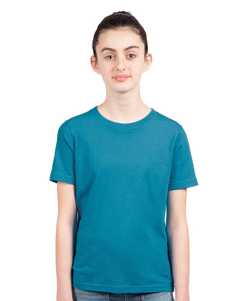 Youth Cotton T-Shirt - OnModelFront - B38018762 - Turquoise