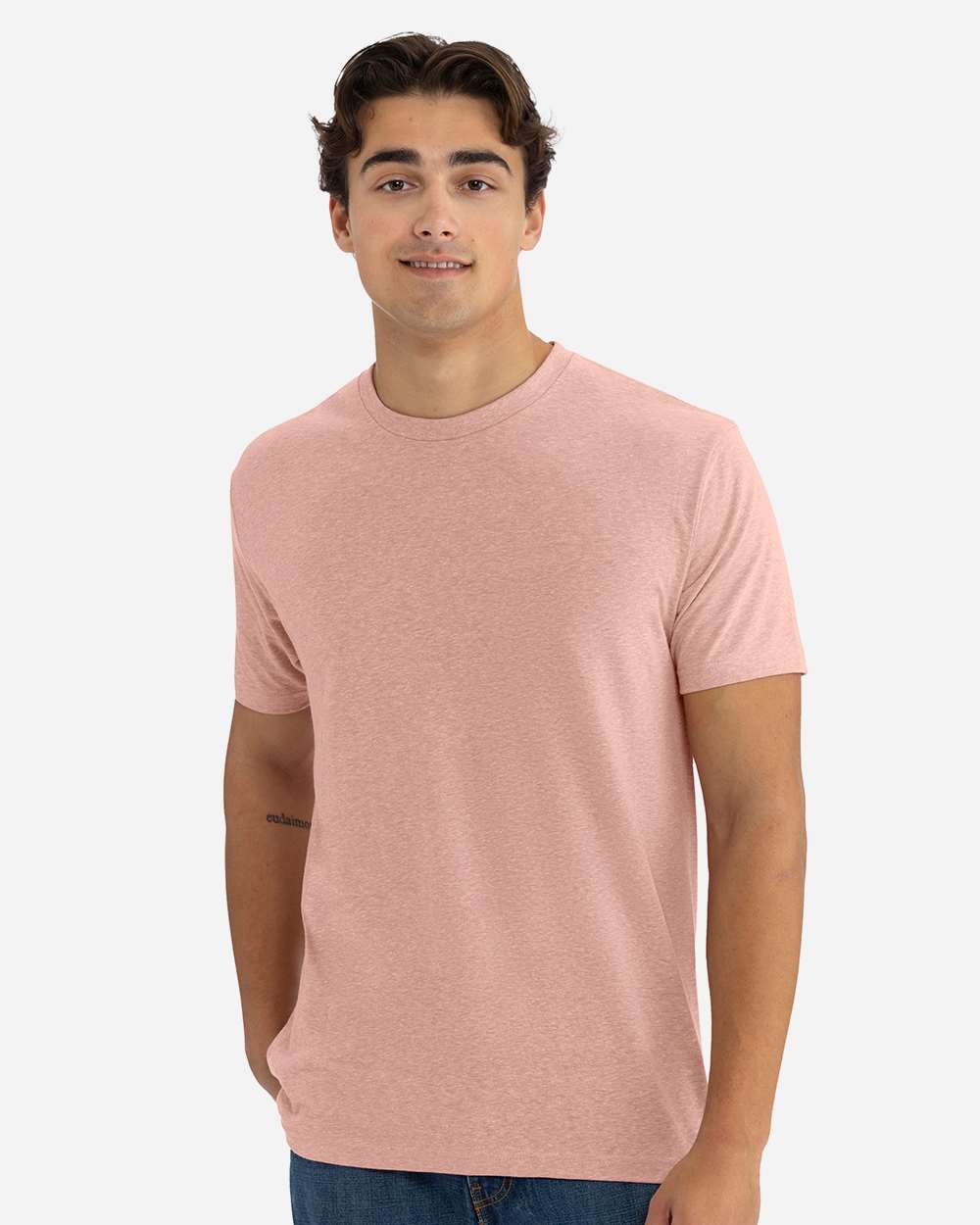 Unisex Triblend T-Shirt - OnModelFront - B84718302 - Desert Pink