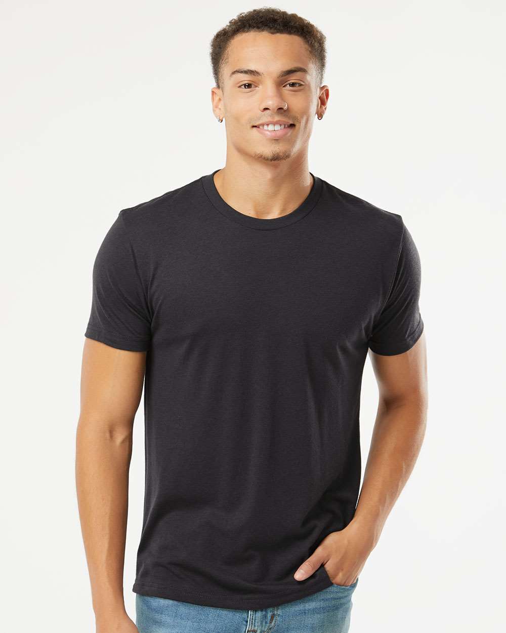 Unisex Triblend T-Shirt - OnModelFront - B84718592 - Graphite Black